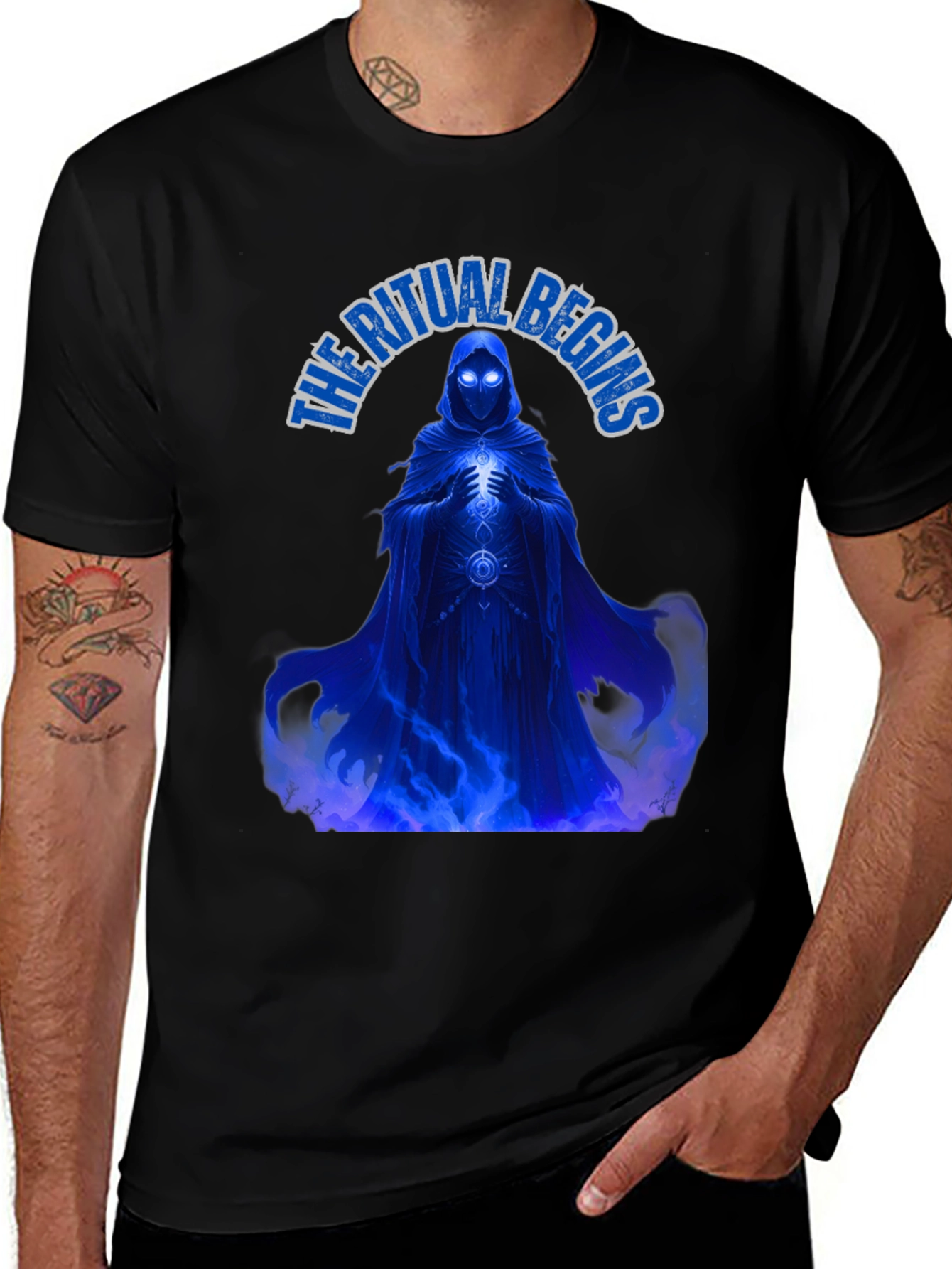 The Ritual Begins Graphic T-Shirt - Dark Fantasy Design