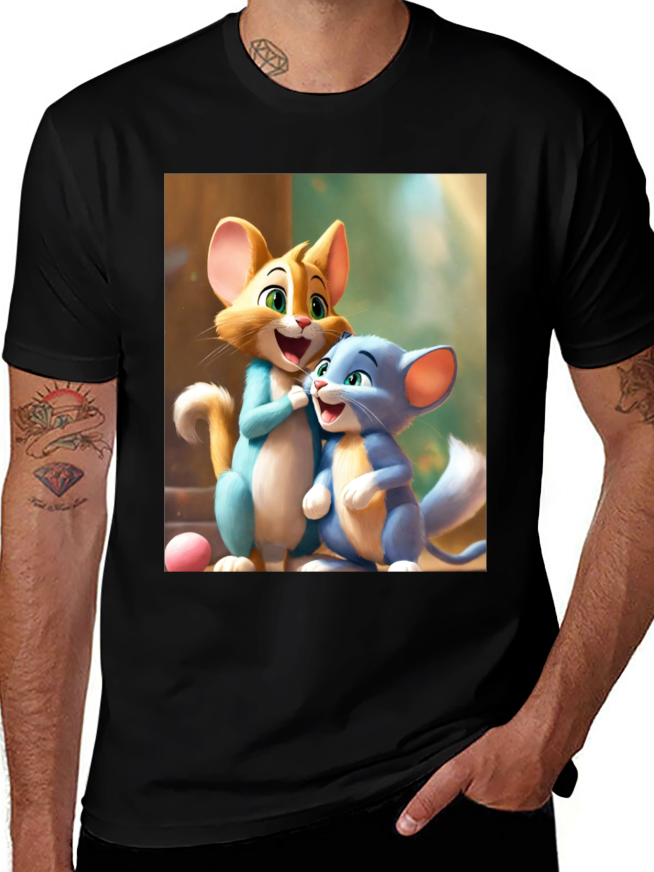 Variant 24 of Cartoon Cats Graphic Tee - Fun & Playful Design