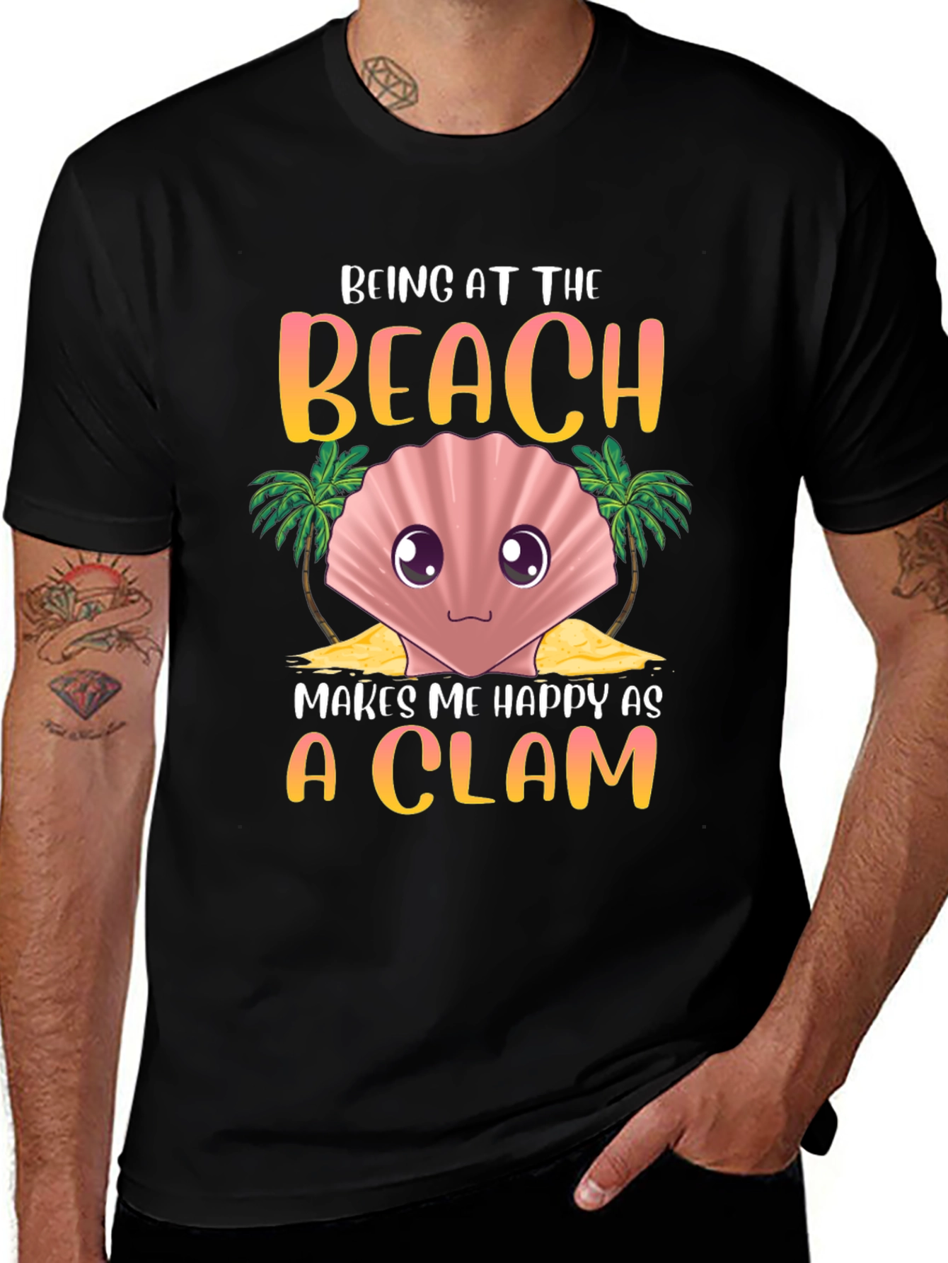 Variant 21 of Beach Clam Graphic Tee - Summer Vibes