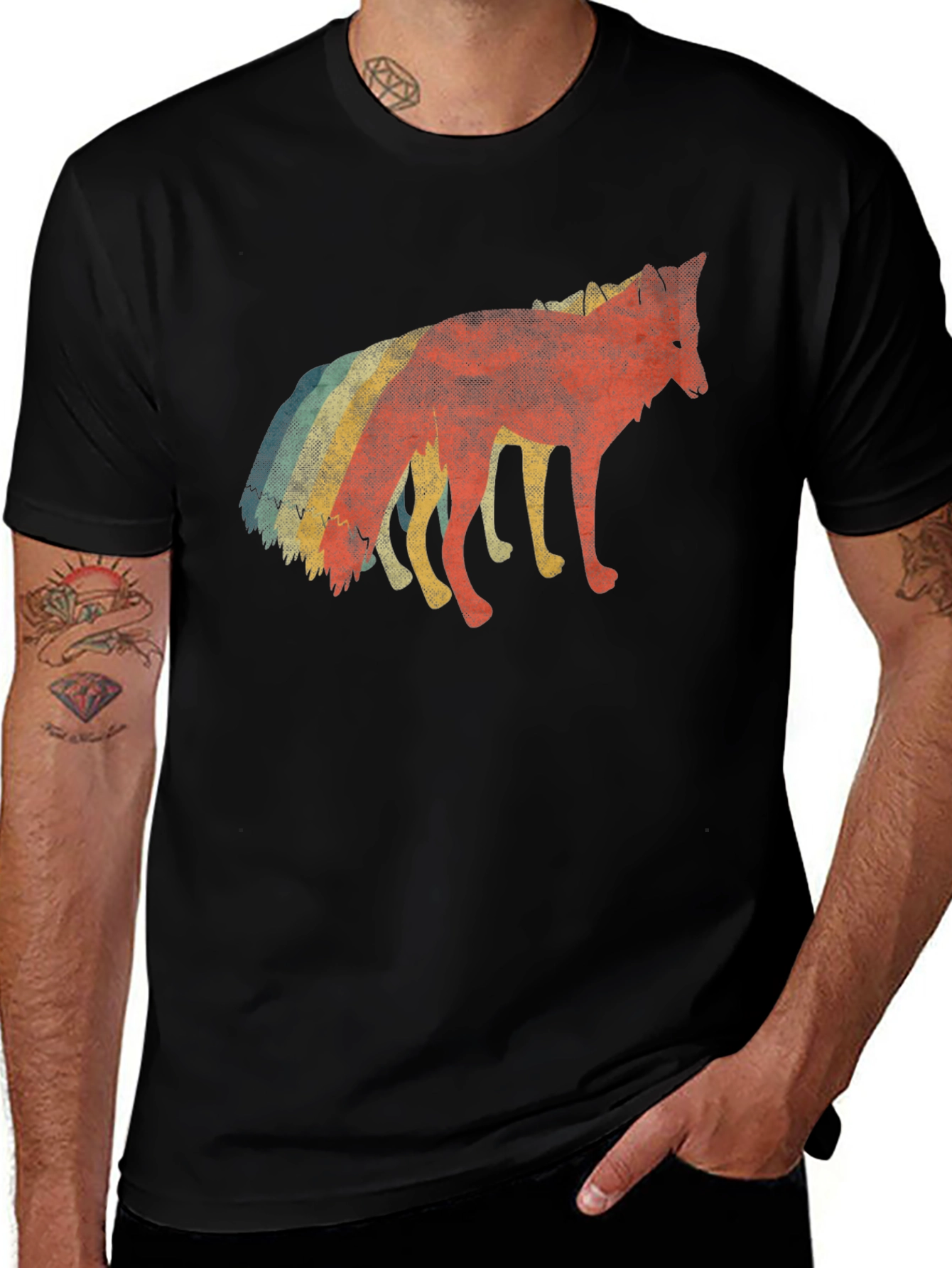 Variant 14 of Retro Wolf Pack Graphic T-Shirt - Vintage Style Tee