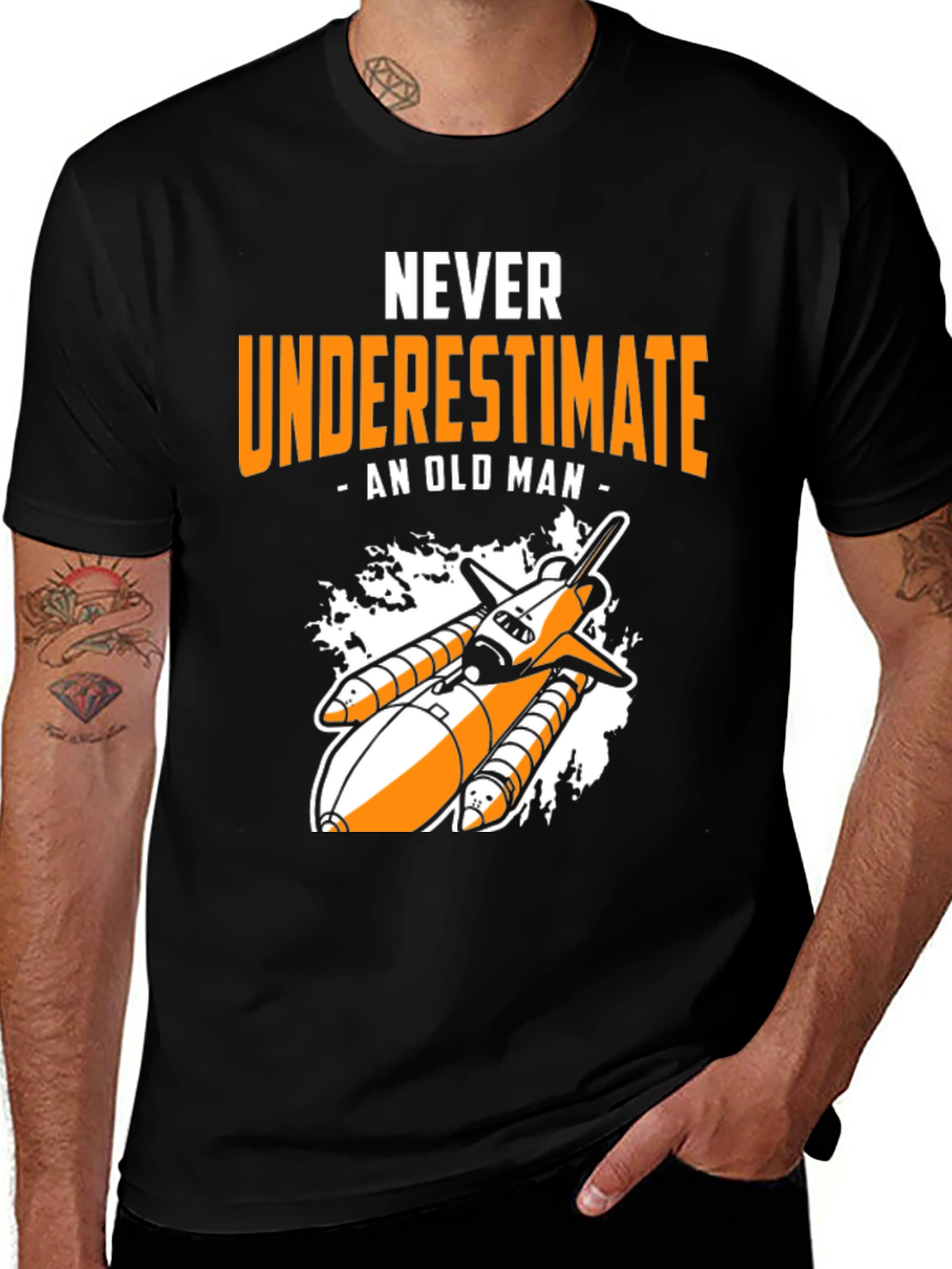 Variant 25 of Never Underestimate Old Man Space Shuttle T-Shirt