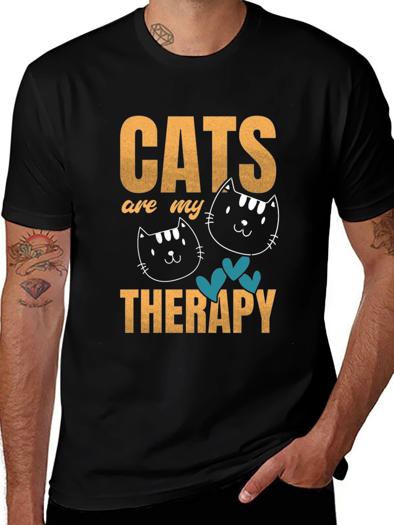 Variant 23 of Cats Are My Therapy T-Shirt