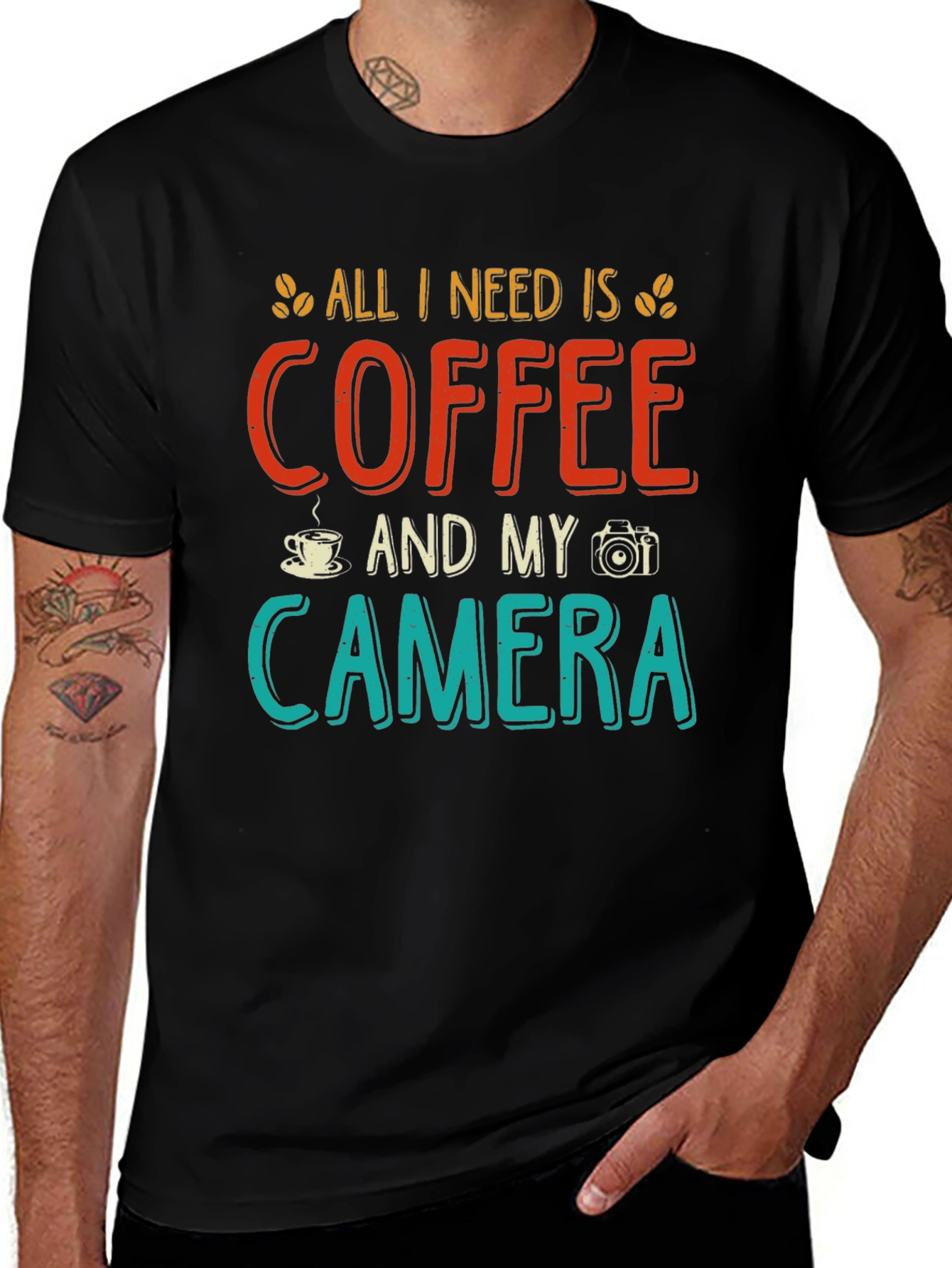 Variant 25 of Coffee and Camera T-Shirt - Photographer Gift