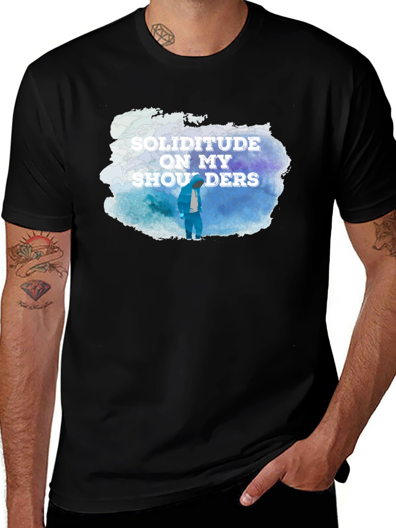 Variant 27 of Soliditude T-Shirt - Black Graphic Tee