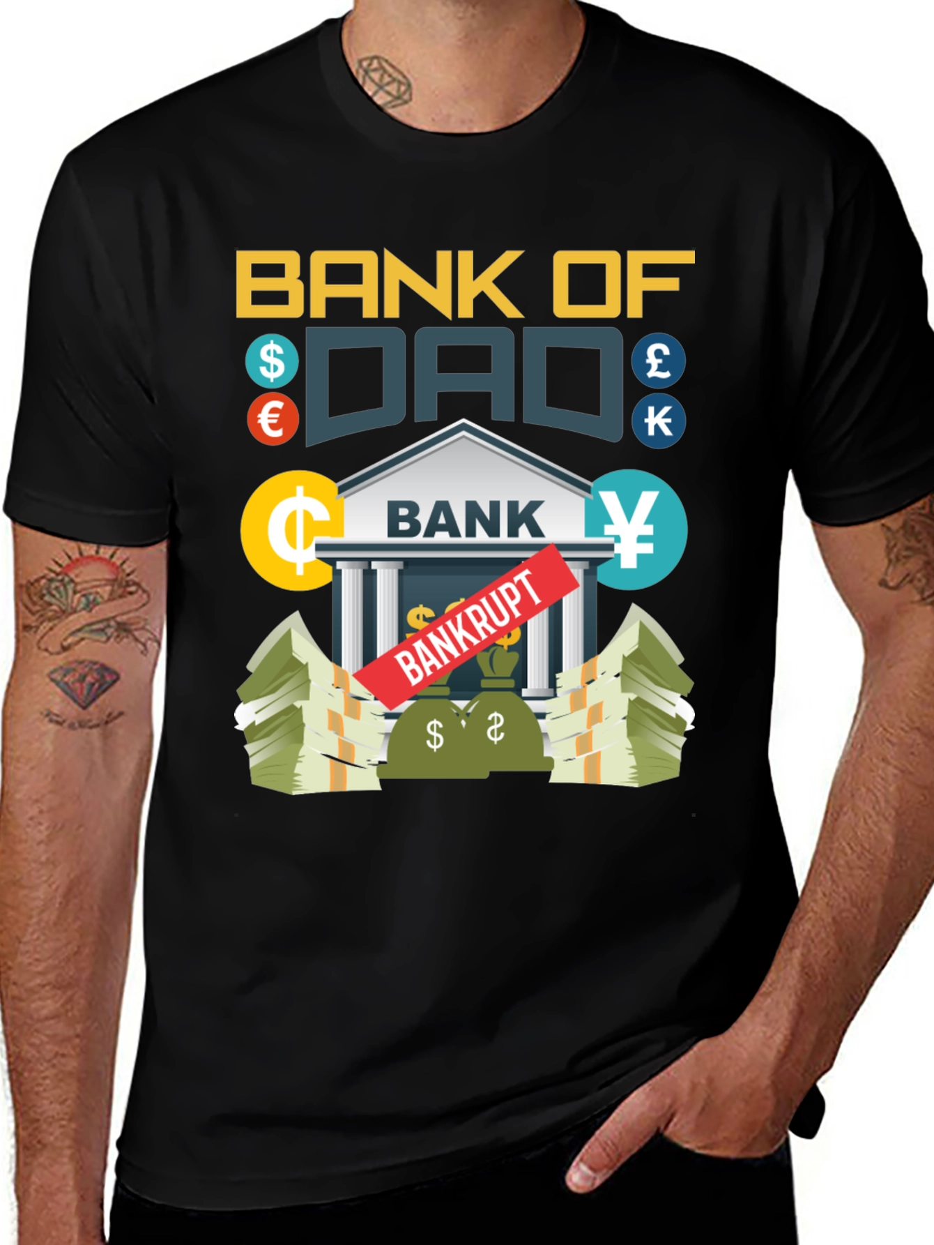 Variant 4 of Bank of Dad Novelty Graphic T-Shirt