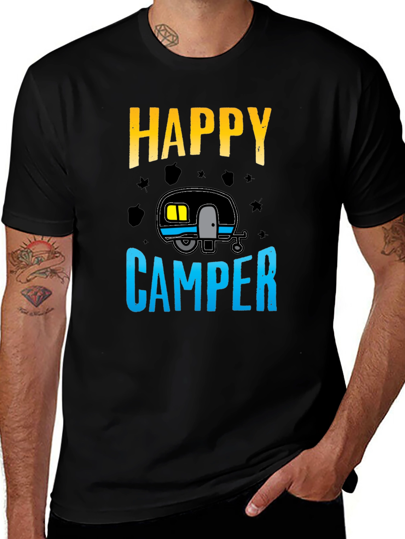 Black Happy Camper Graphic Tee main image