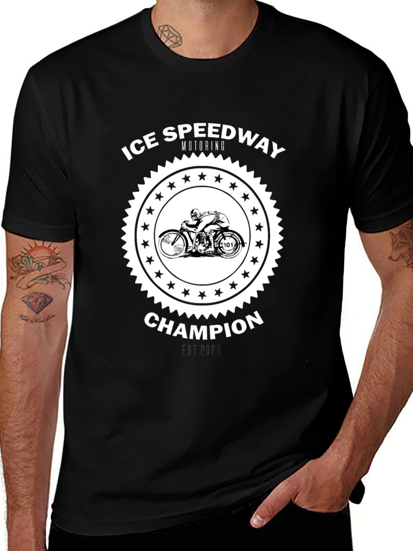 Variant 11 of Ice Speedway Motoring Champion Black T-Shirt