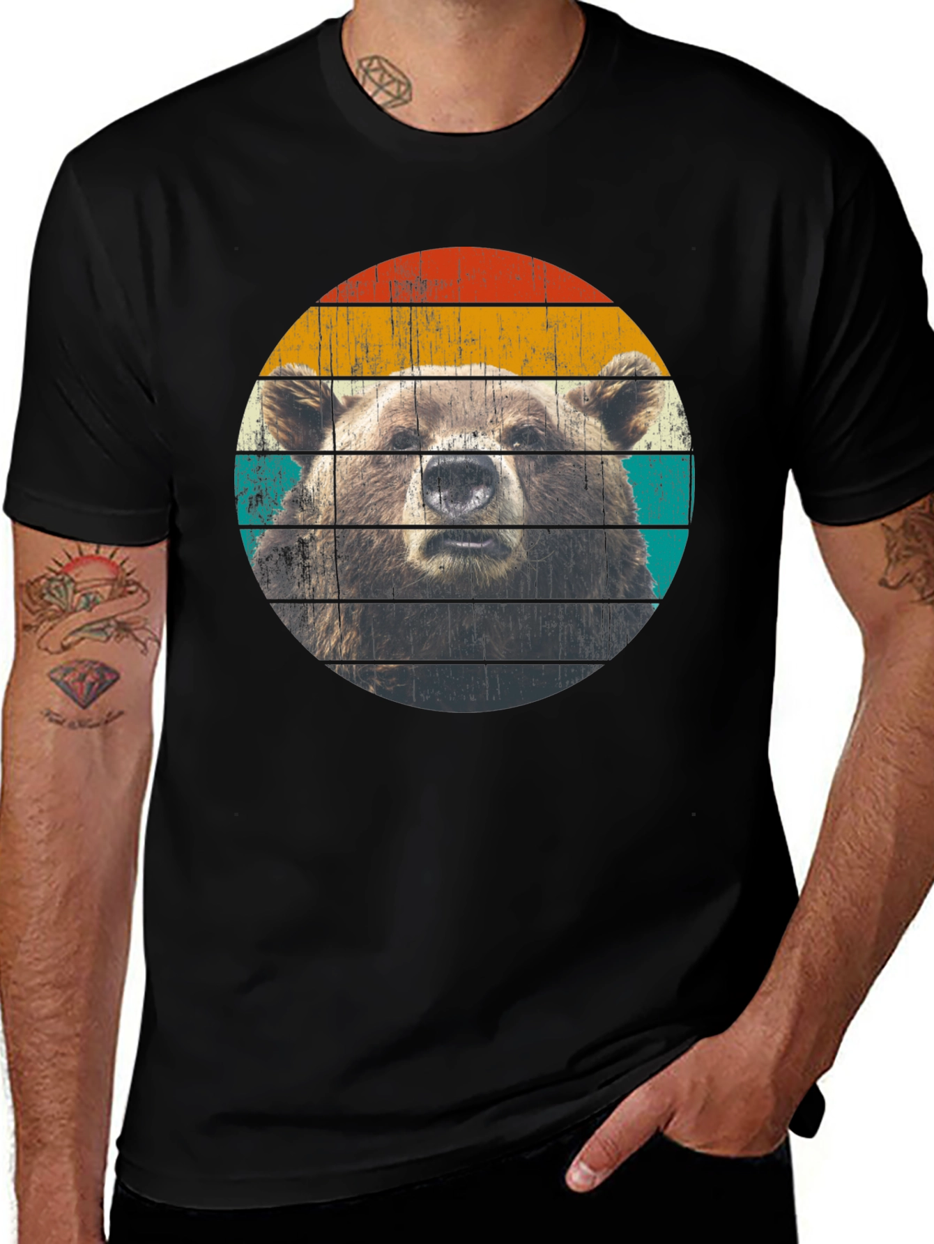 Variant 7 of Retro Bear Graphic T-Shirt - Vintage Style