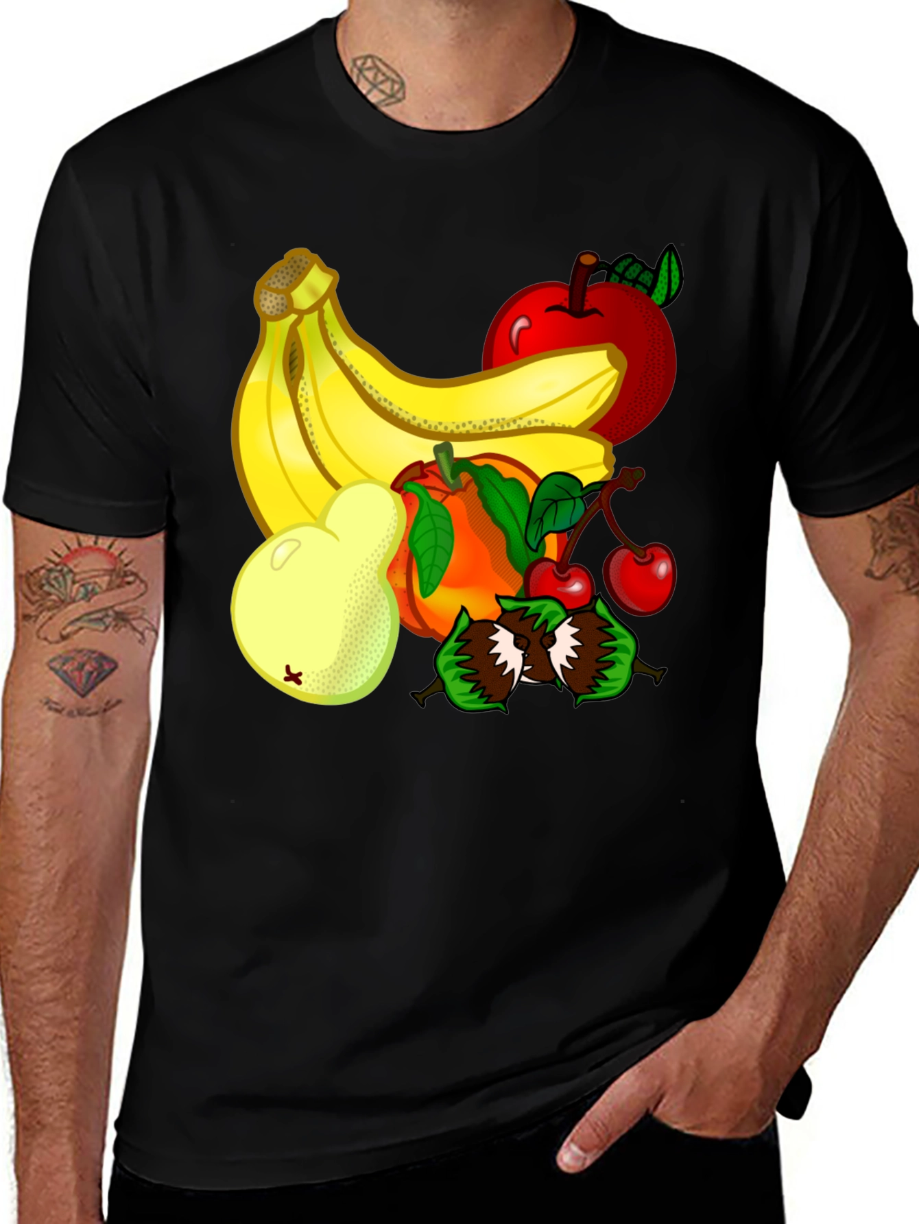 Variant 3 of Fruit Design Black T-Shirt