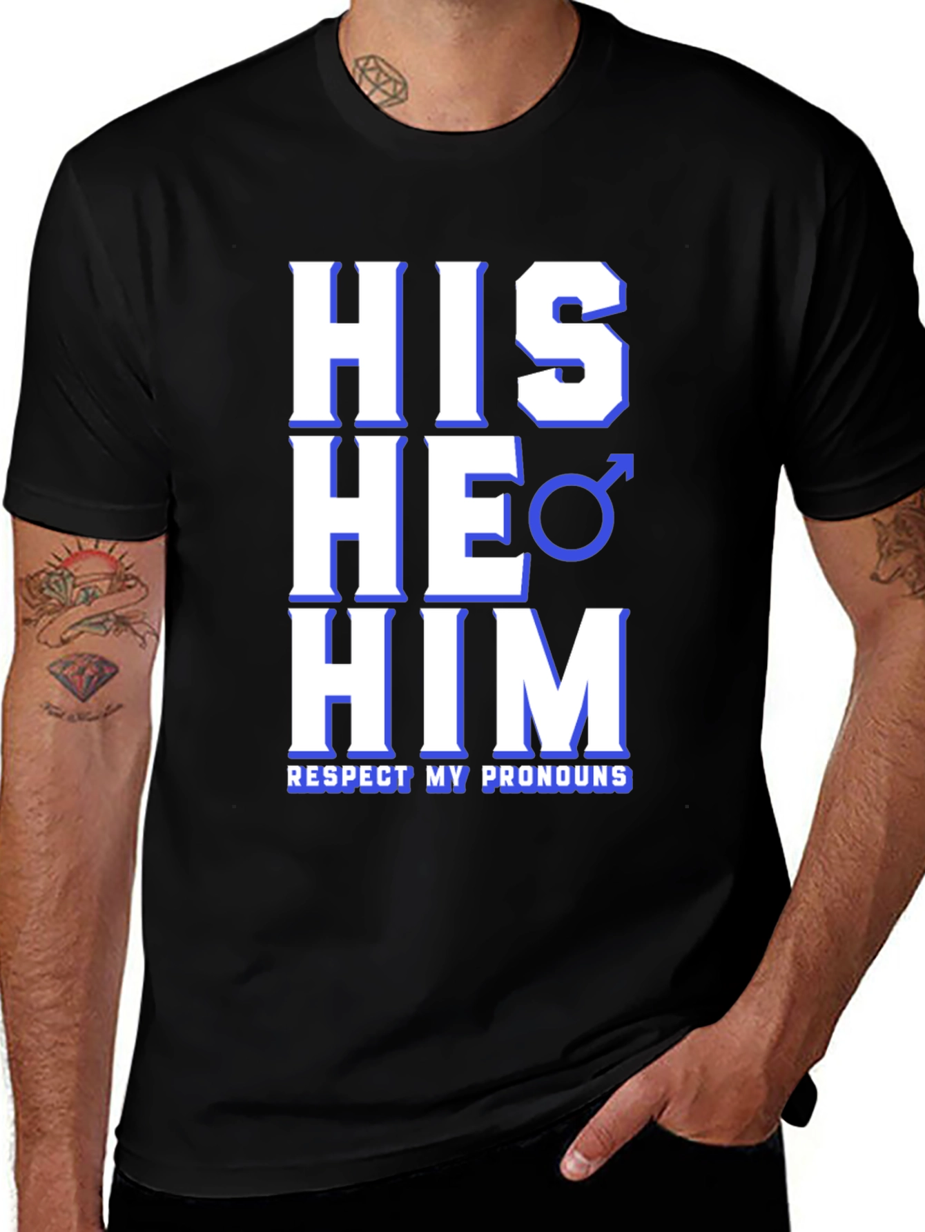 Respect My Pronouns T-Shirt - HIS HE HIM