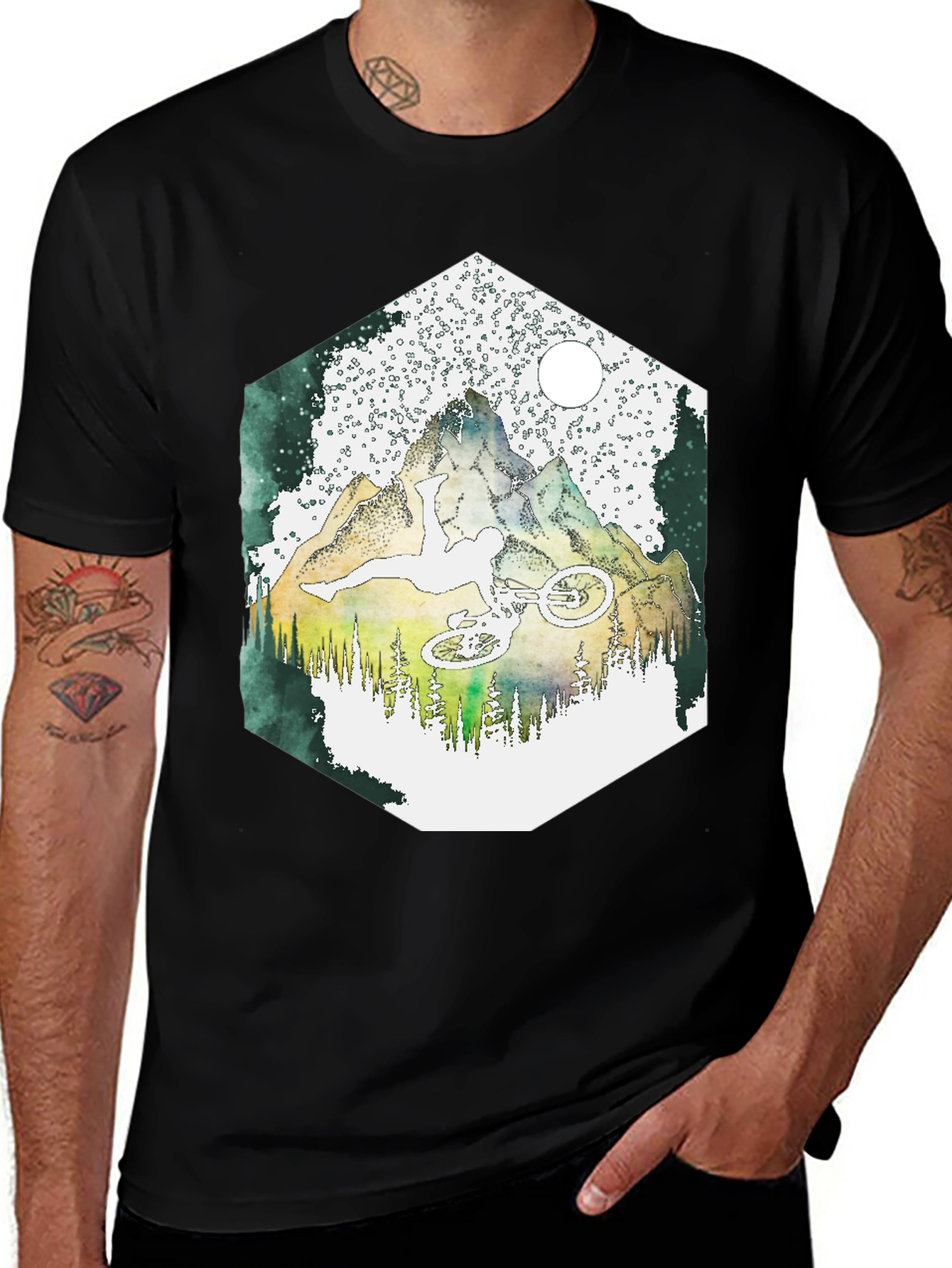 Variant 10 of Mountain Biker Graphic Tee - Adventure Ready!