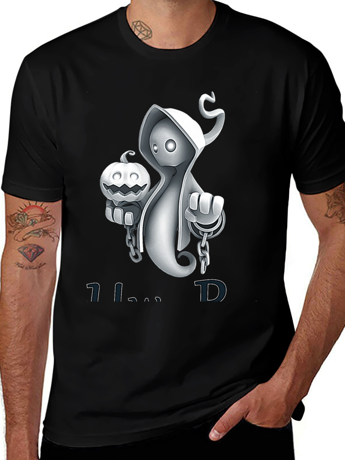 Variant 25 of Spooky Ghost Pumpkin Halloween T-Shirt
