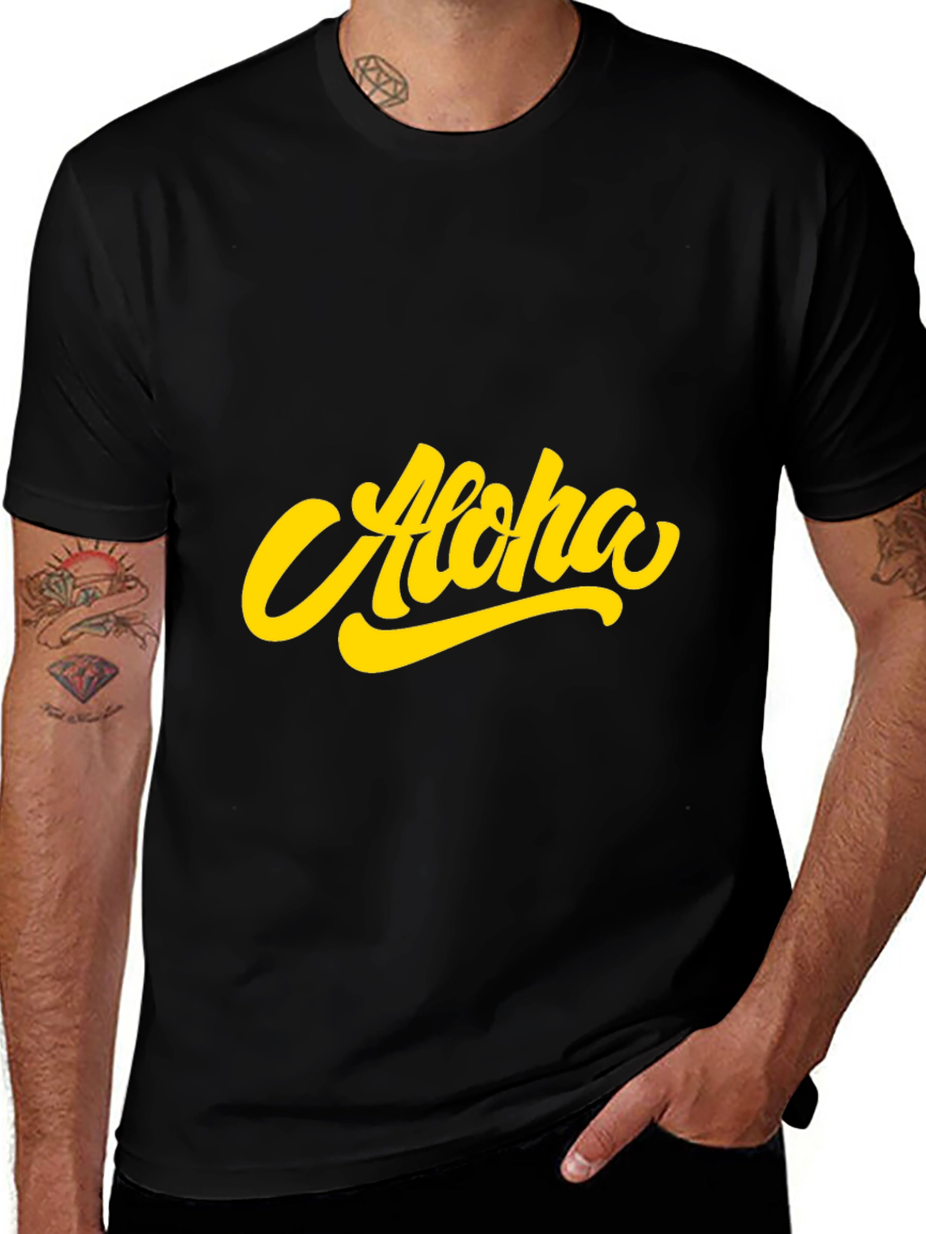 Variant 13 of Aloha Graphic Black Tee