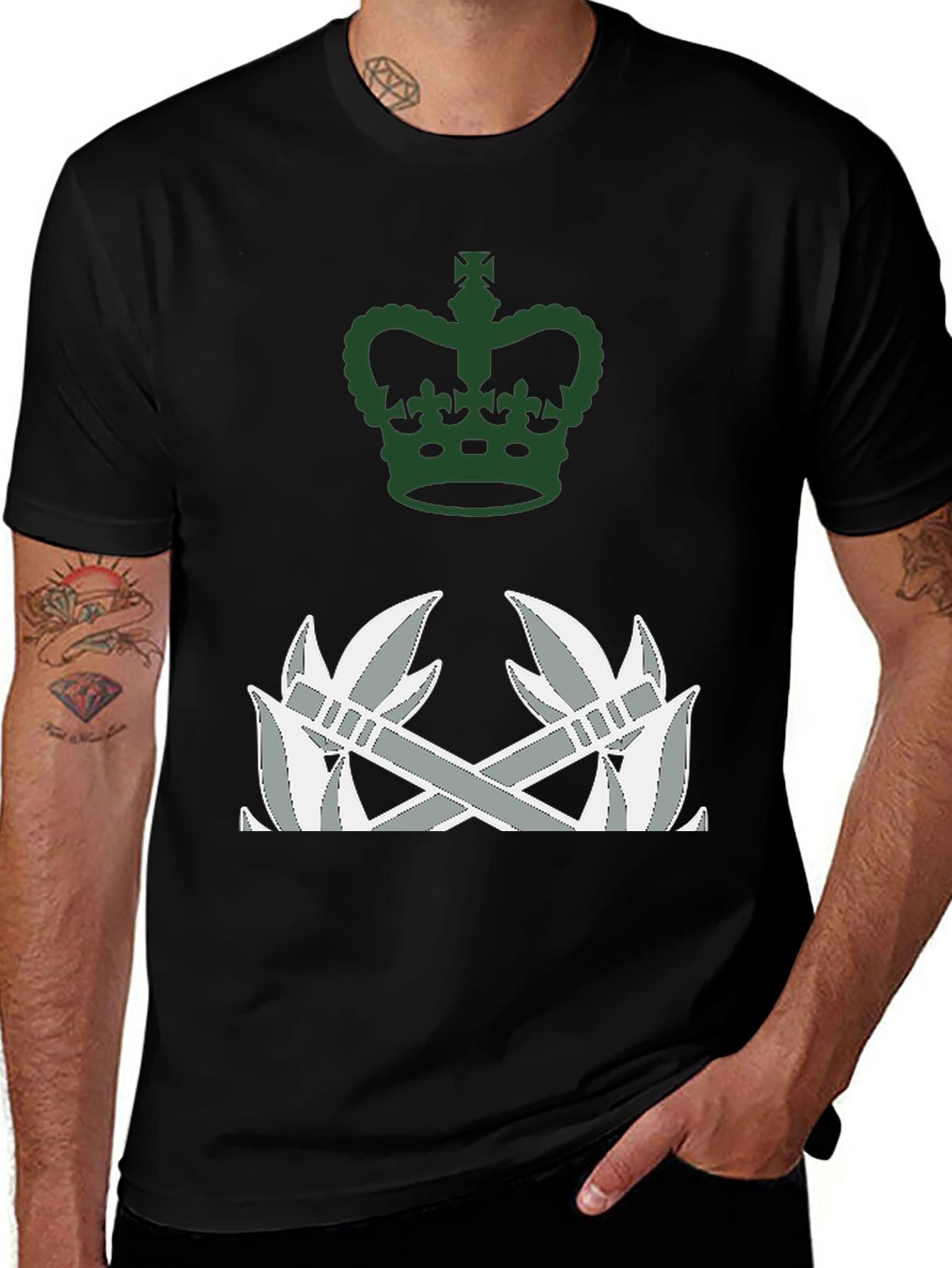 Variant 23 of Crown & Axe T-Shirt - Stylish Graphic Tee