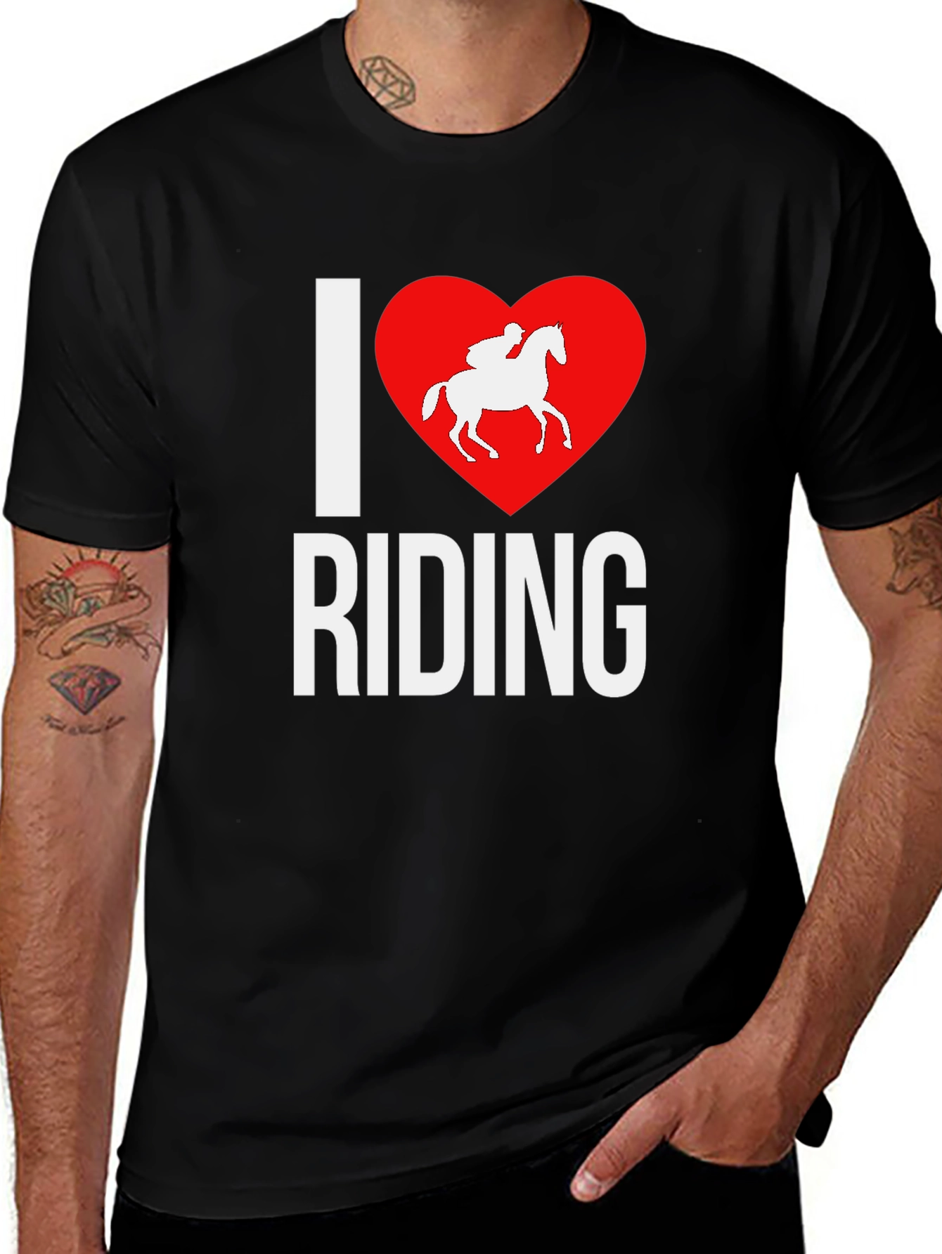 Variant 25 of I Heart Riding Graphic Tee - Equestrian Lover's T-Shirt