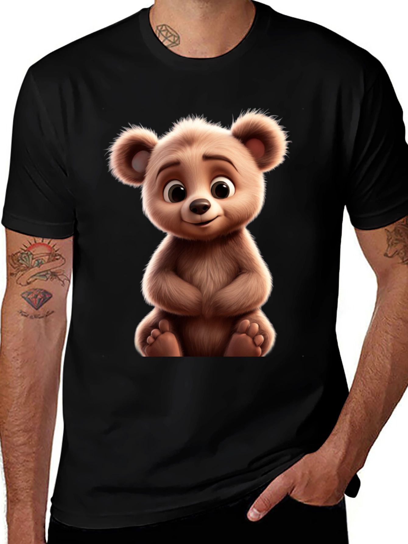 Cute Bear Graphic Tee - Soft & Comfortable