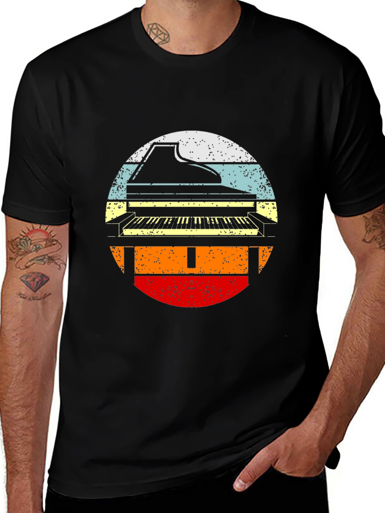 Variant 12 of Retro Piano T-Shirt - Music Lover's Tee