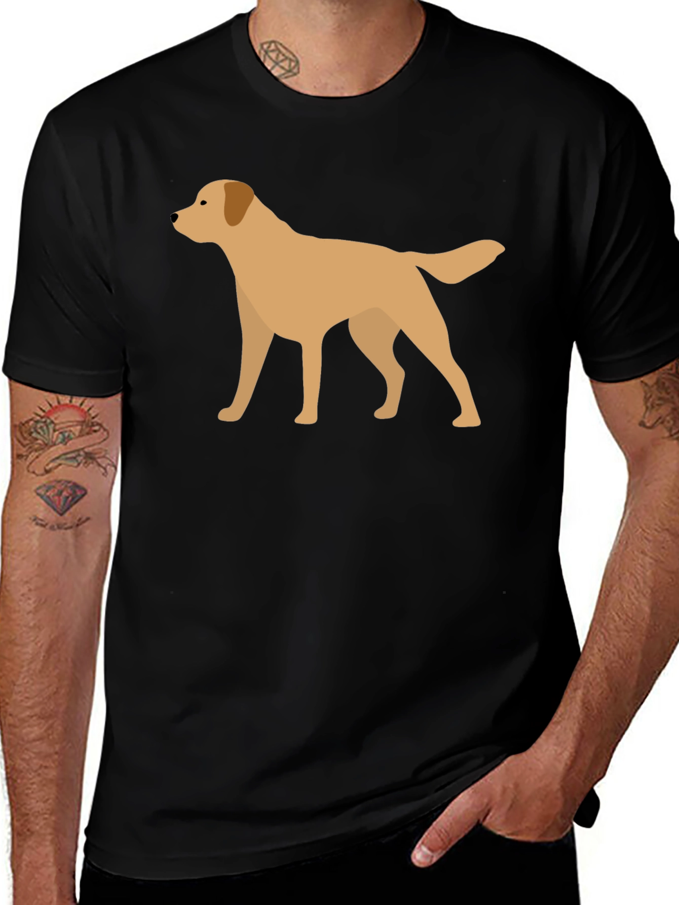 Variant 12 of Dog Graphic T-Shirt - Black - Casual Wear