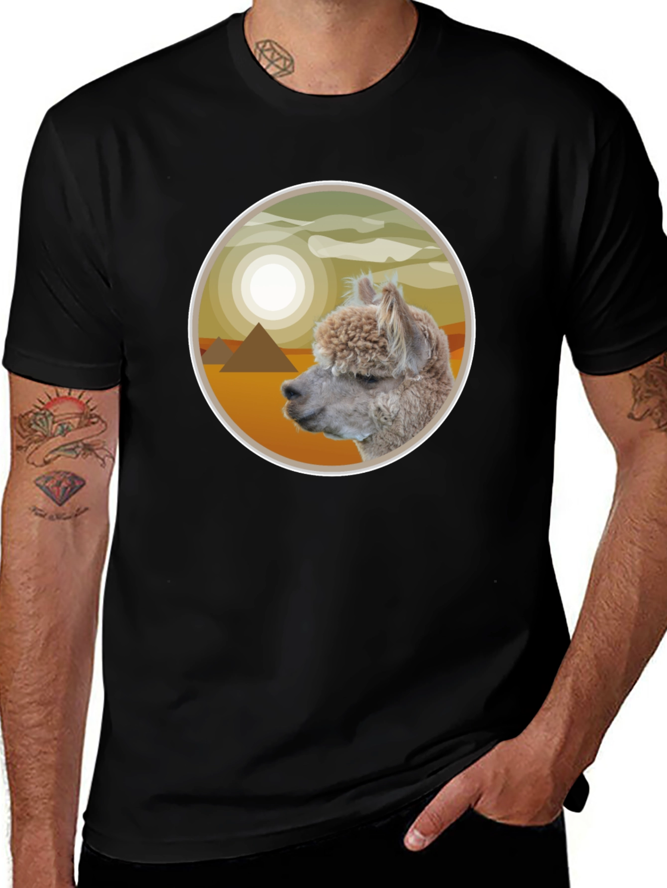 Variant 30 of Alpaca Pyramid T-Shirt - Desert Dream Tee