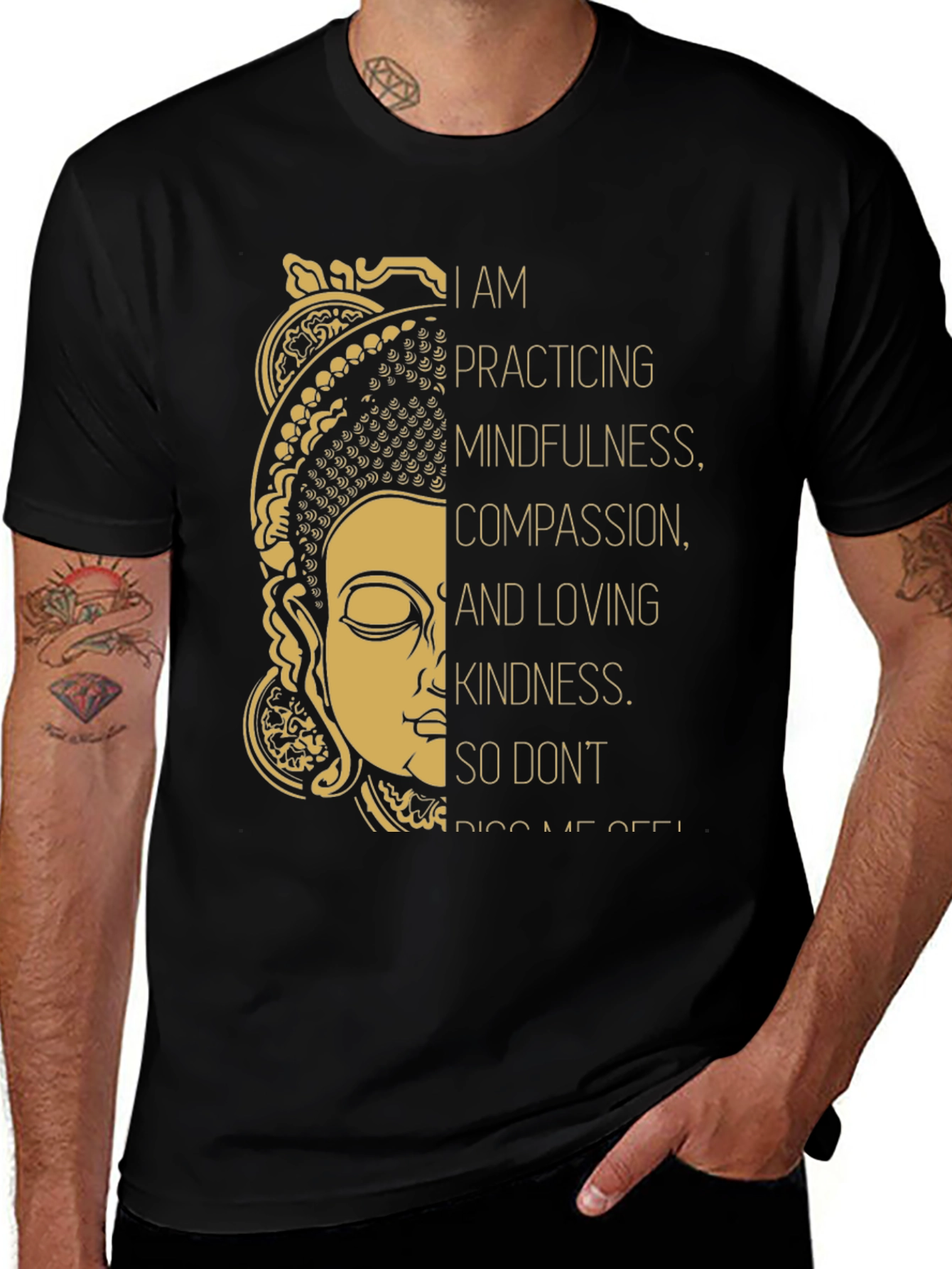 Mindfulness Buddha Graphic Tee - Black
