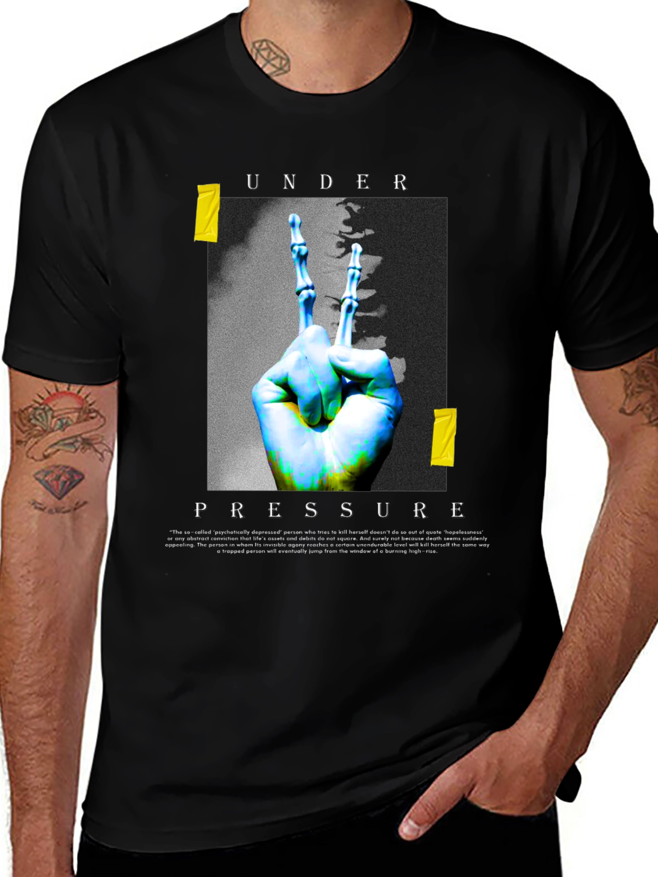 Variant 11 of Under Pressure Graphic T-Shirt - Black