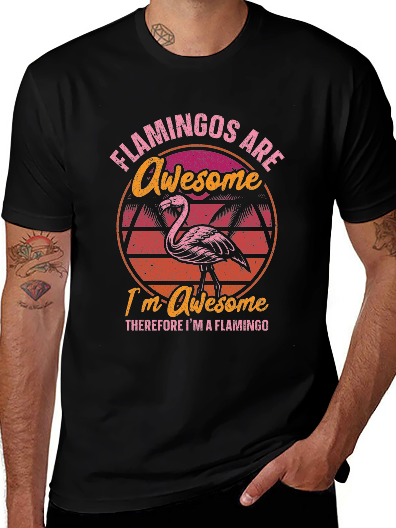 Variant 2 of Awesome Flamingo T-Shirt - Tropical Humor Tee