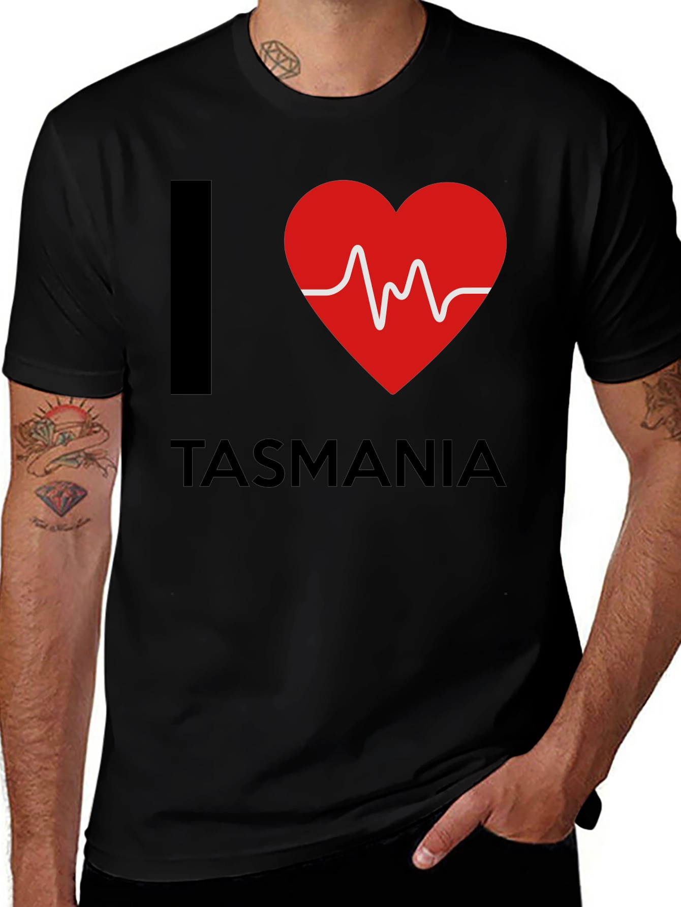 I Love Tasmania Heartbeat T-Shirt
