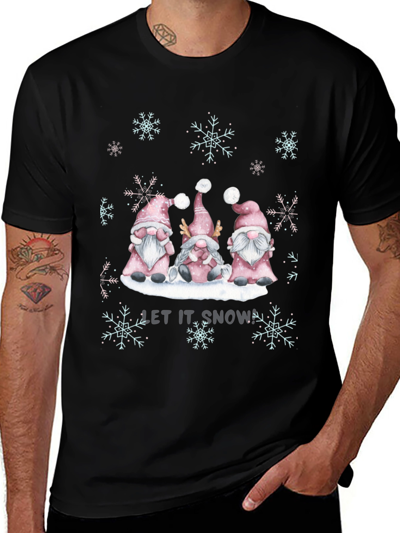Variant 25 of Festive "Let It Snow" Gnomes Graphic T-Shirt