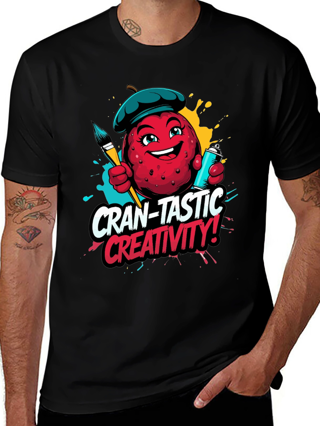 Variant 3 of Cran-Tastic Creativity Black T-Shirt