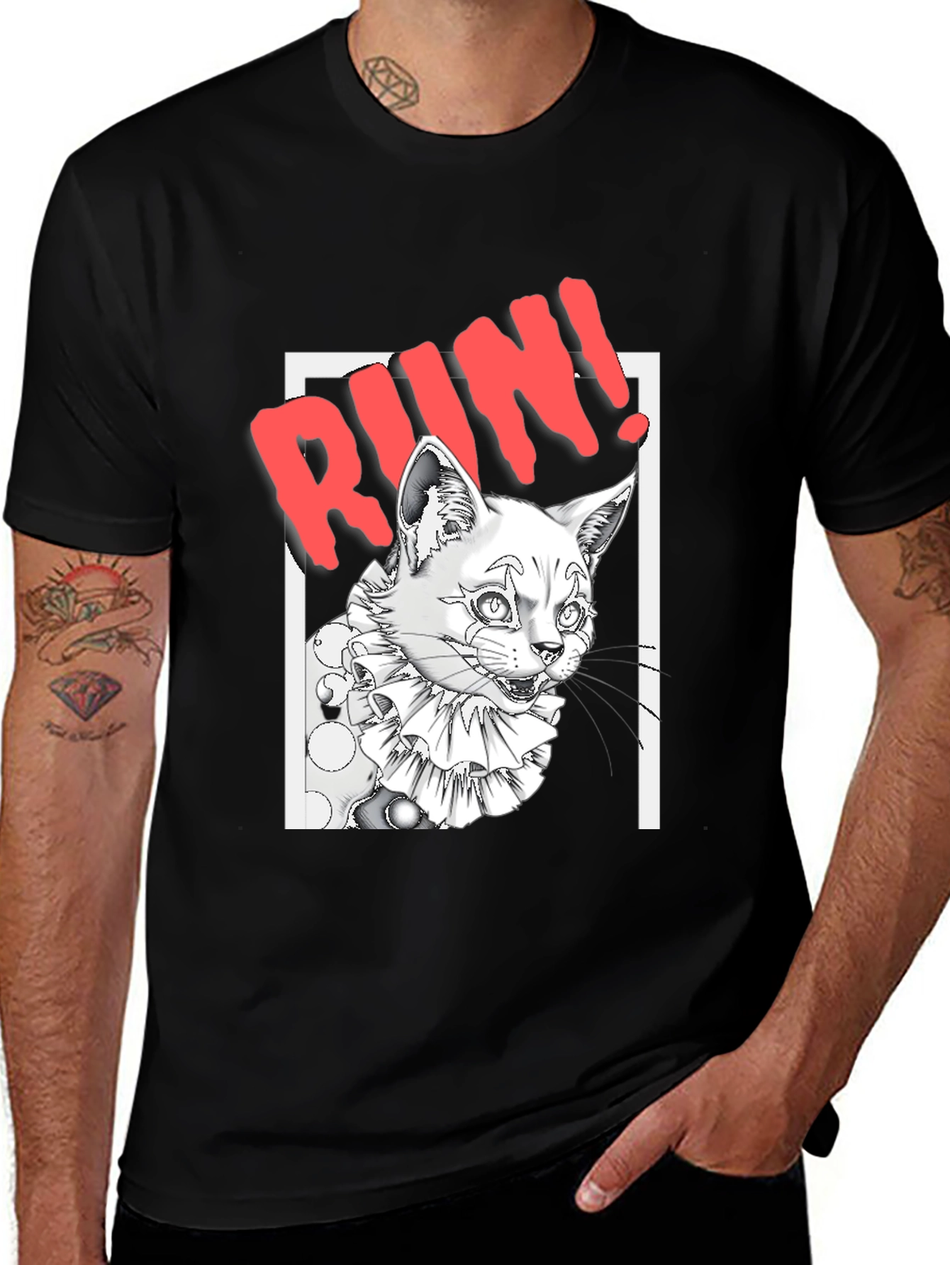 Variant 22 of Run Clown Cat Black T-Shirt
