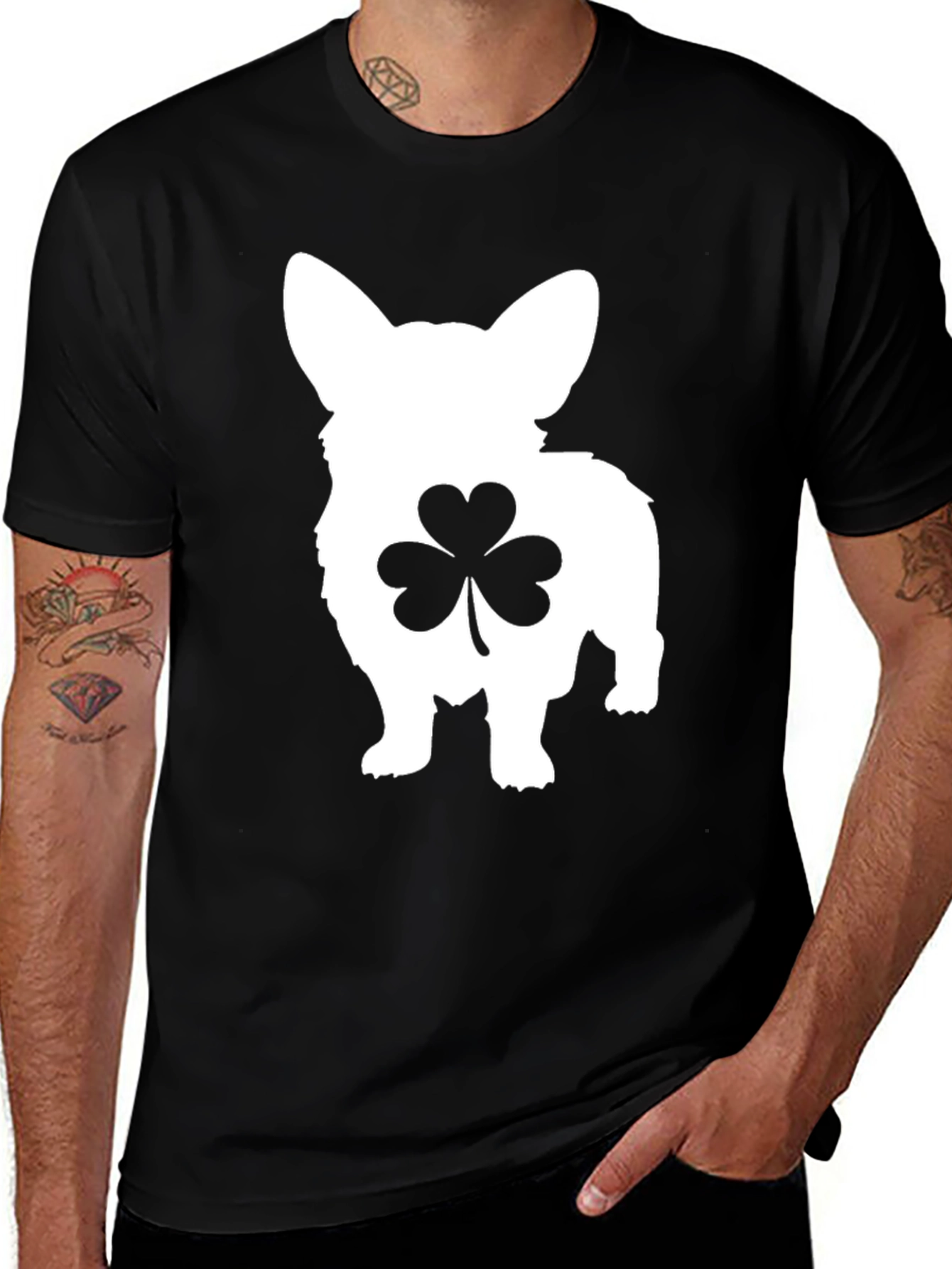 Corgi Shamrock Graphic Tee - St. Patrick's Day Shirt