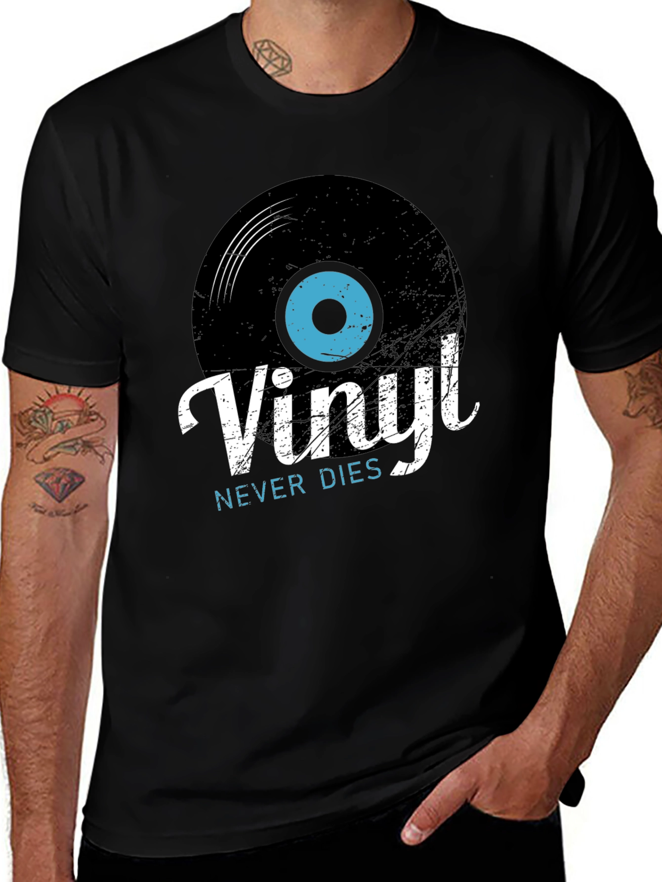 Variant 20 of Vinyl Never Dies Graphic Tee - Music Lover T-Shirt
