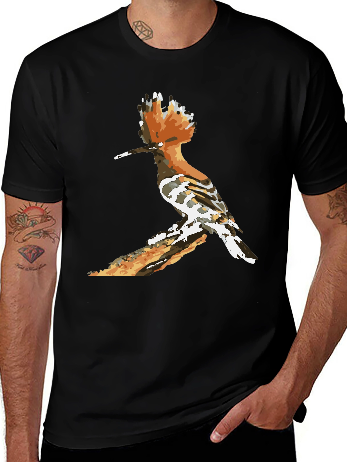 Hoopoe Bird Graphic Tee - Nature Lover's Shirt