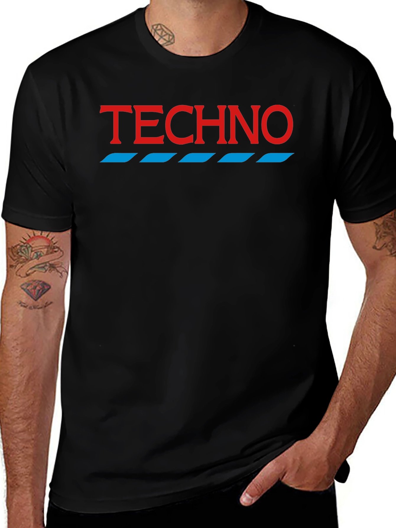 Techno Graphic Tee - Modern Minimalist Shirt