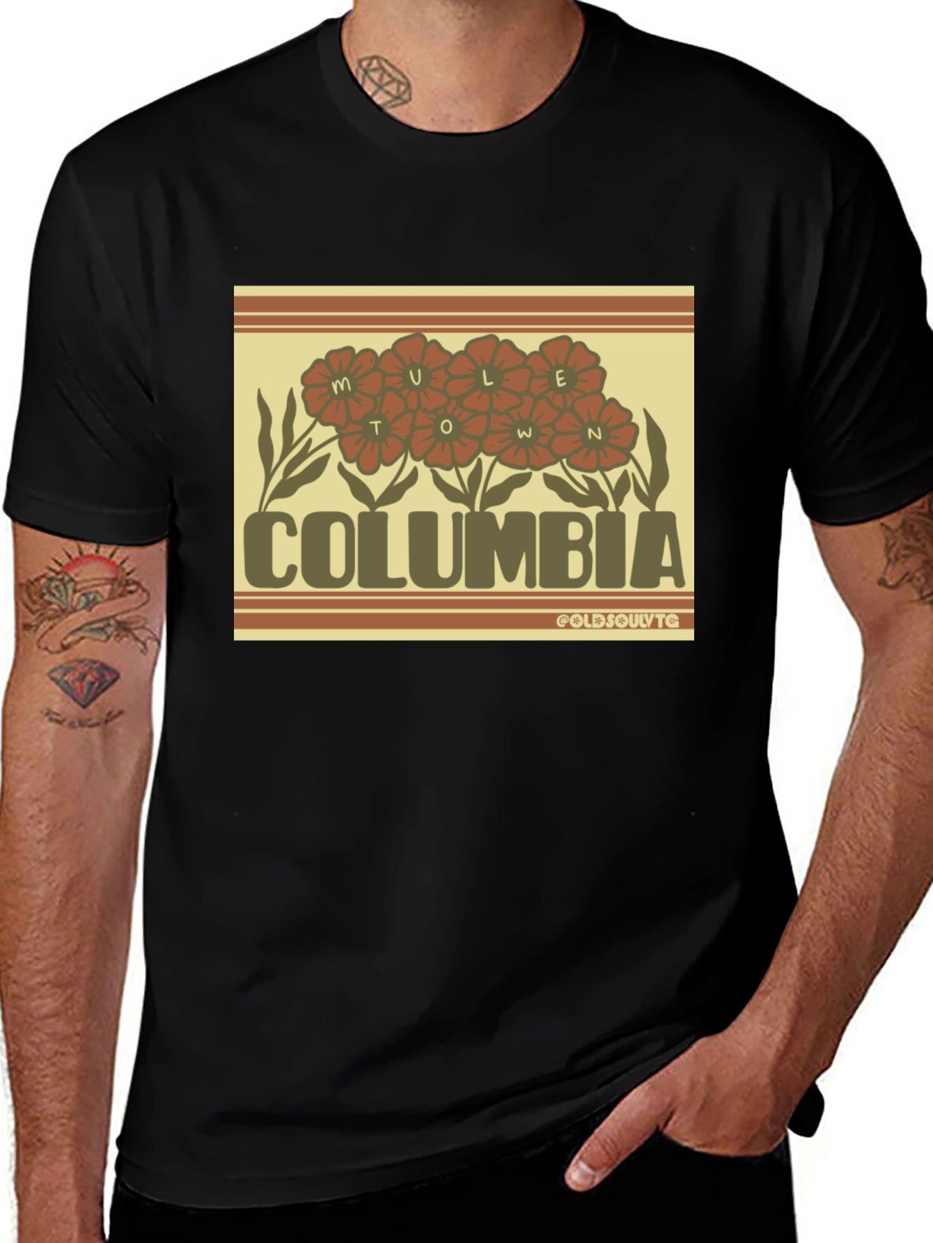 Variant 29 of Mule Town Columbia Graphic Tee - Vintage Style