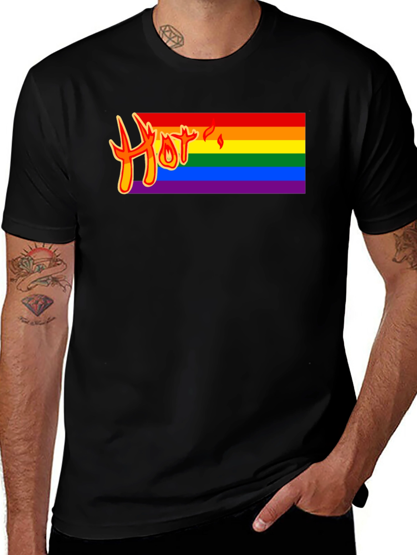 Hot Pride Rainbow Graphic Tee