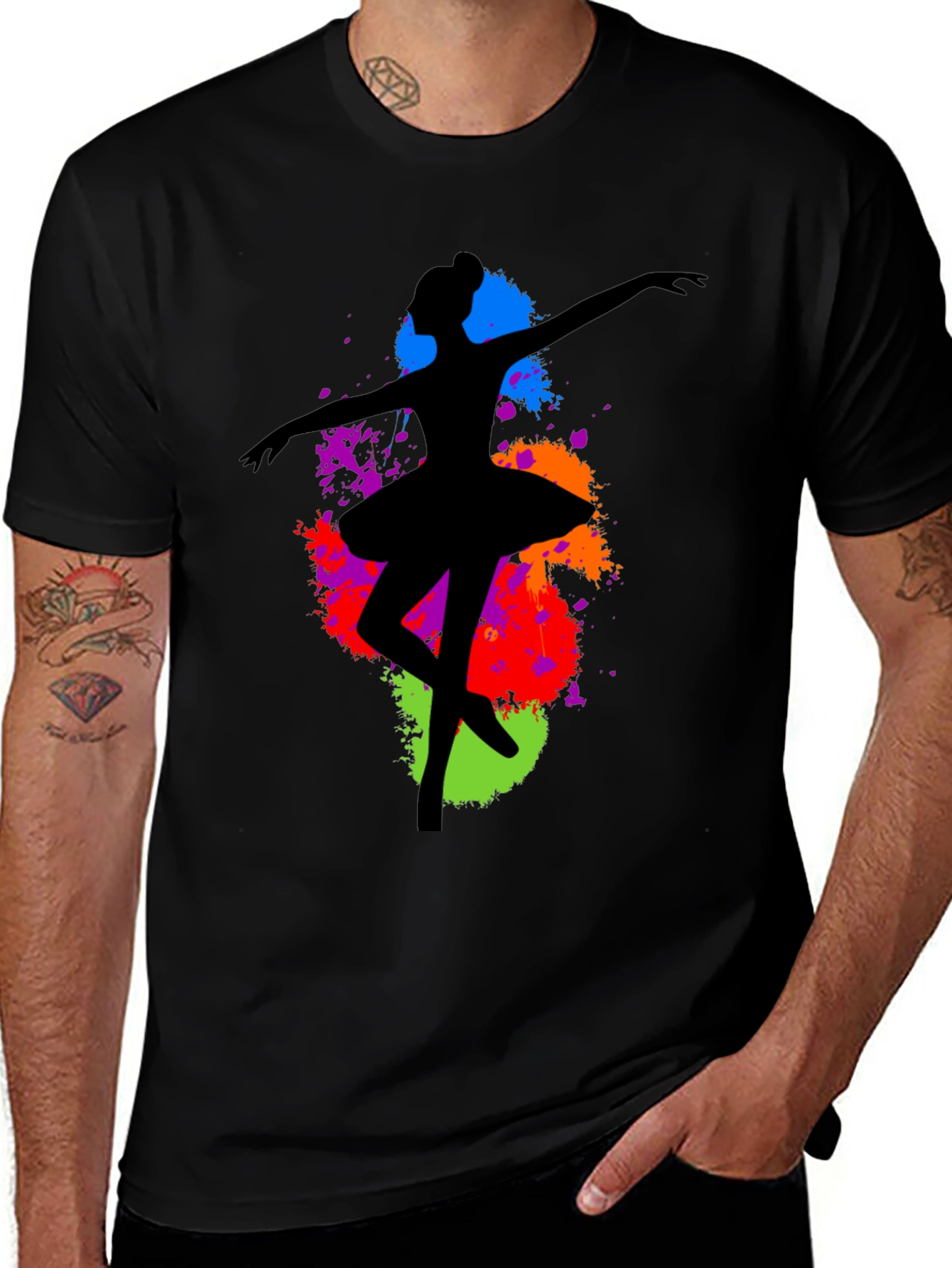 Variant 8 of Ballerina Paint Splatter Graphic T-Shirt