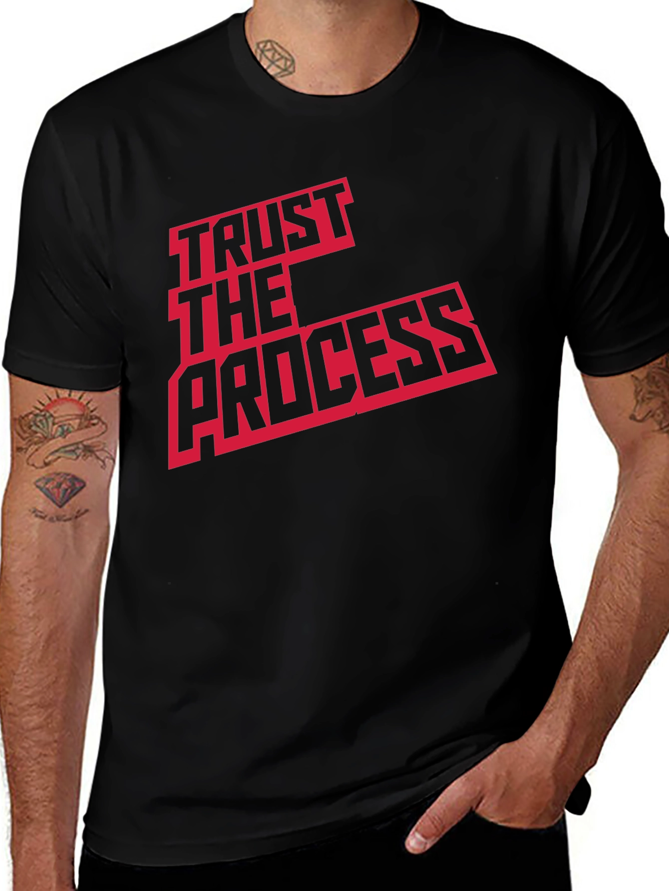 Variant 30 of Trust the Process Black Graphic Tee