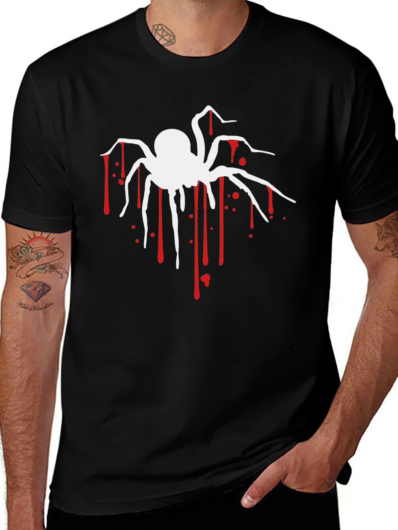 Variant 26 of Creepy Spider Graphic Tee - Halloween T-Shirt