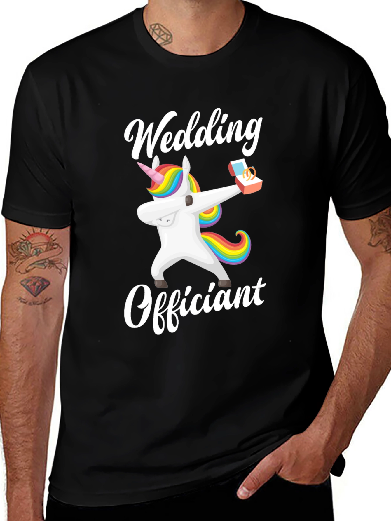 Variant 11 of Wedding Officiant Unicorn T-Shirt