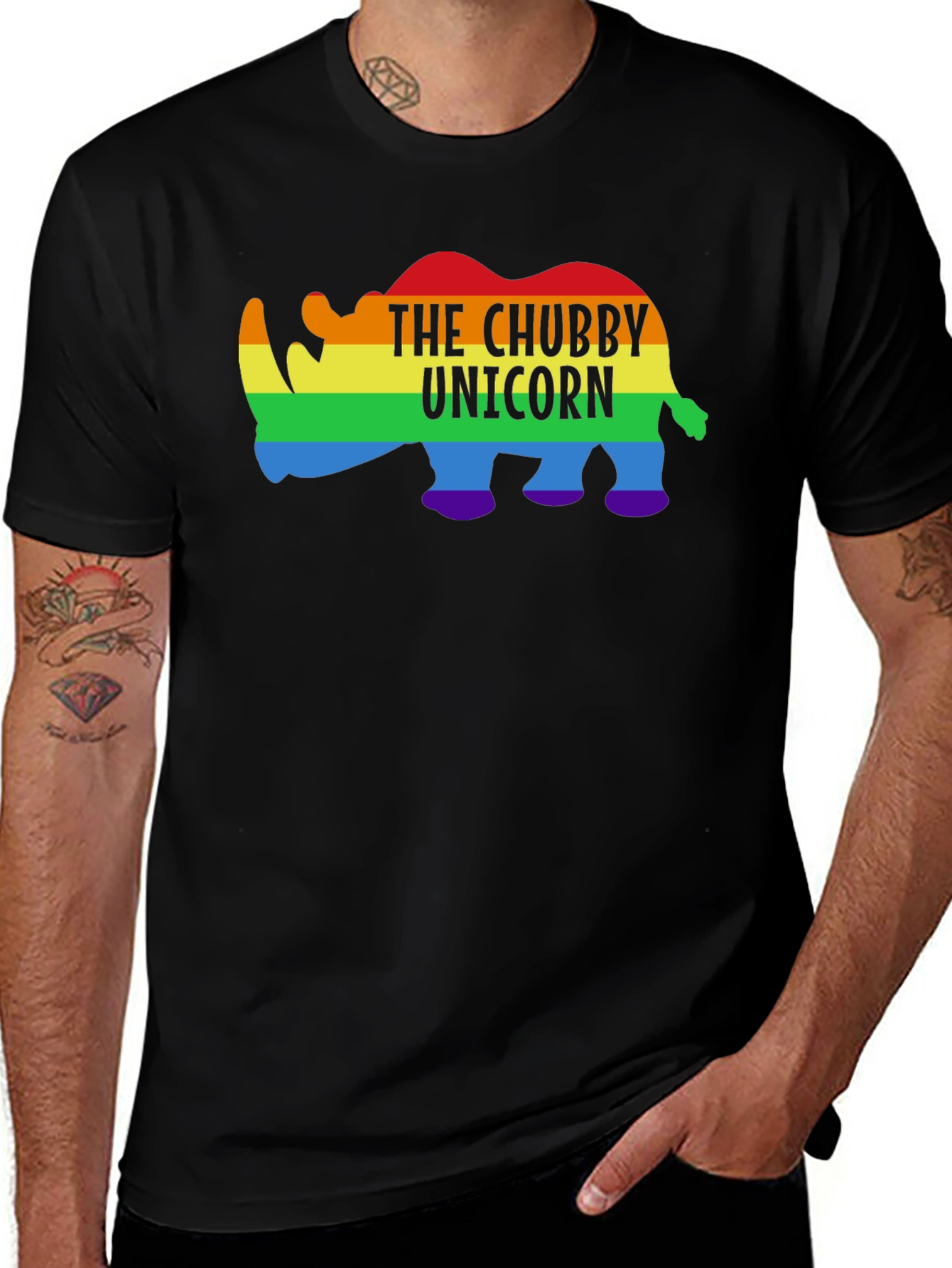 Variant 3 of Chubby Unicorn Rainbow Graphic Tee