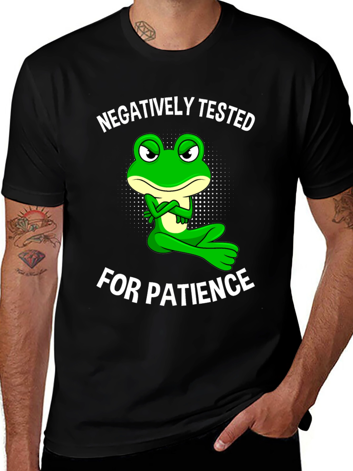 Variant 20 of Negatively Tested for Patience Frog Graphic Tee
