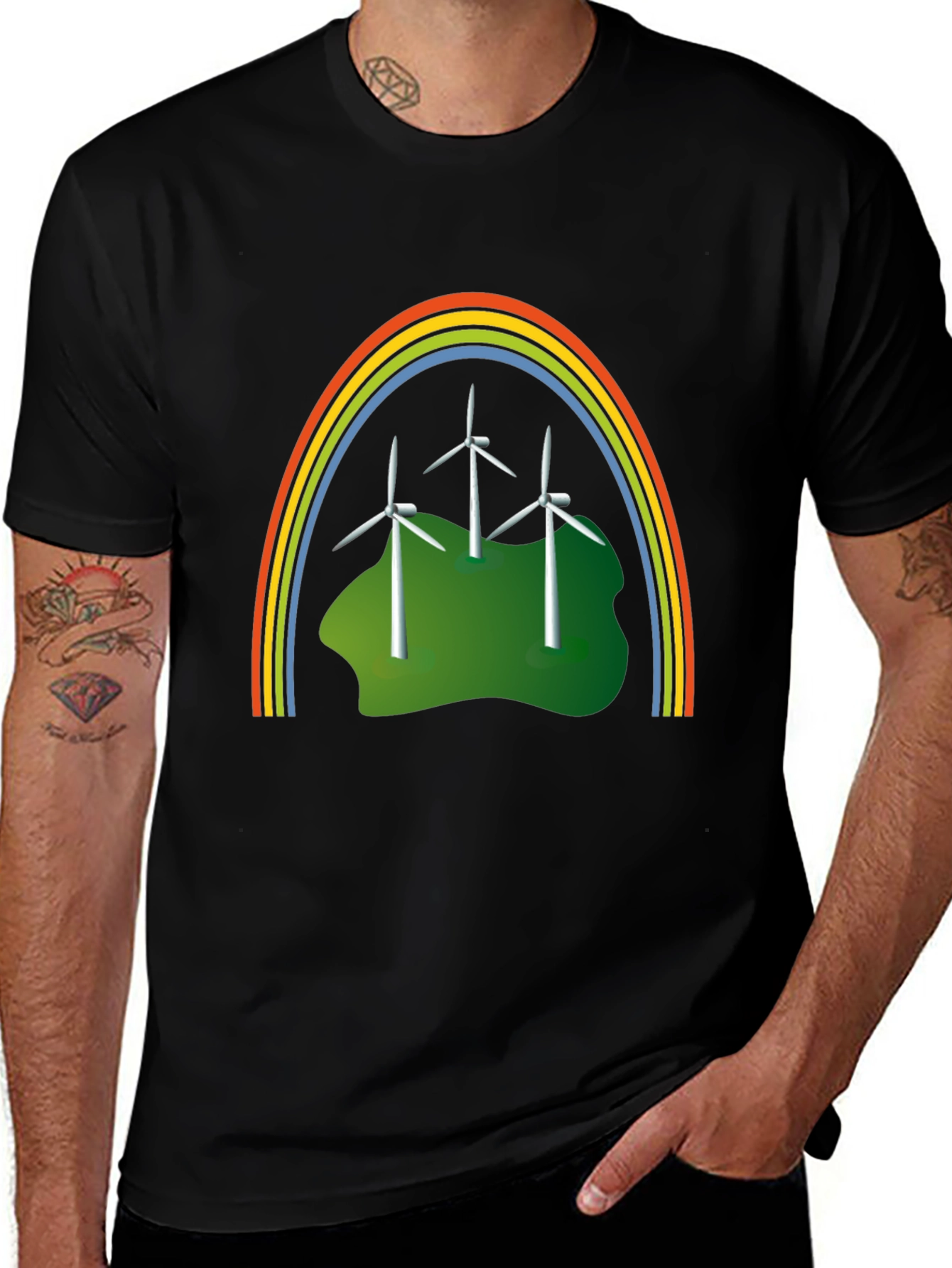 Variant 18 of Eco Rainbow Windmills Graphic Tee
