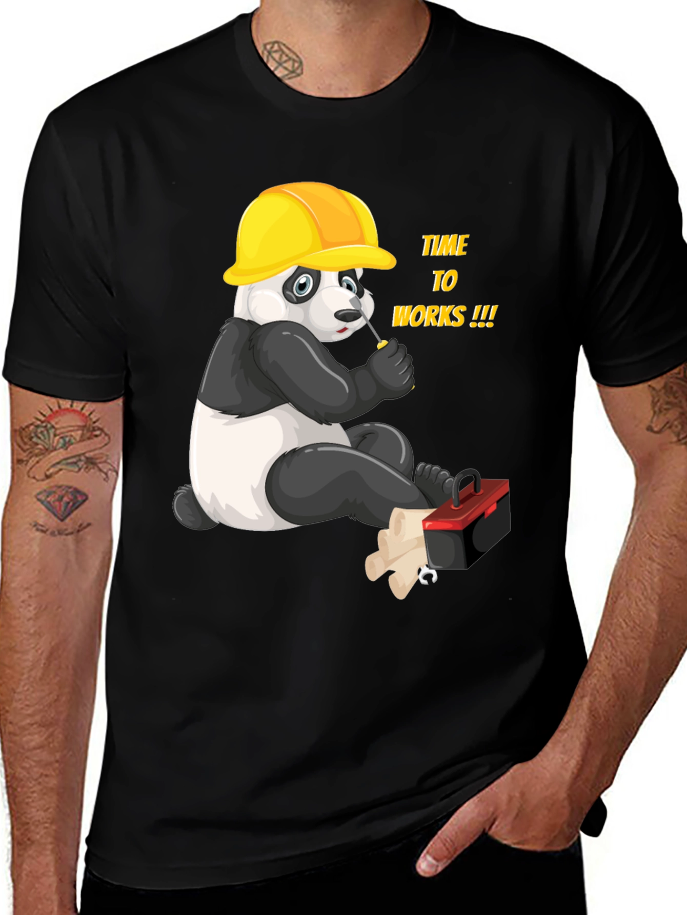 Variant 27 of Panda Builder Graphic T-Shirt - Work Ready