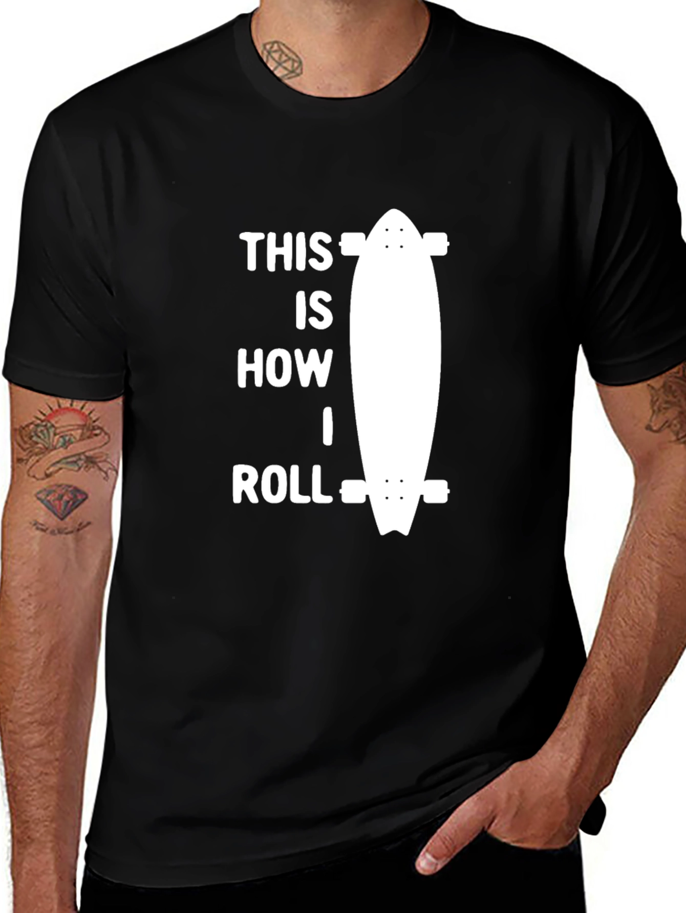Variant 14 of This Is How I Roll Skateboard T-Shirt - Black