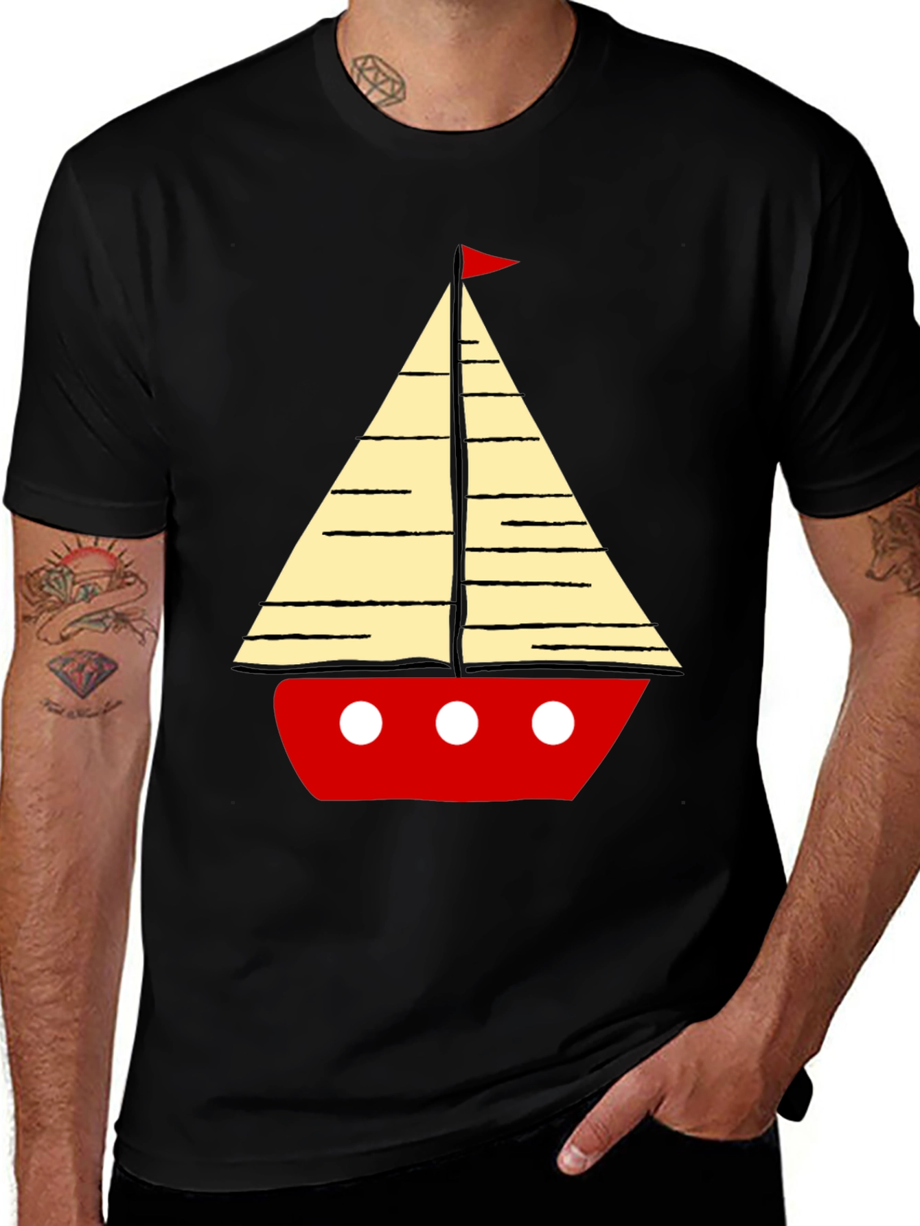 Variant 9 of Sailboat Graphic Tee - Nautical Style T-Shirt
