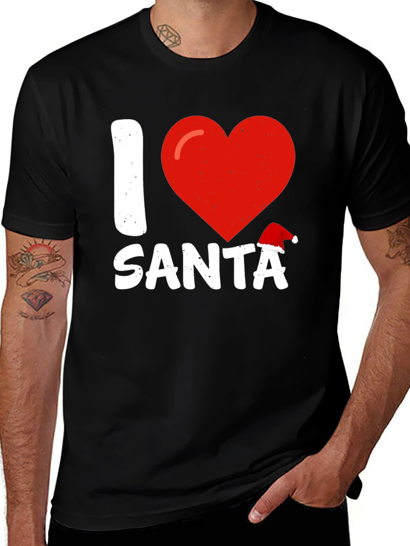 I Heart Santa Graphic Tee - Holiday Festive Shirt