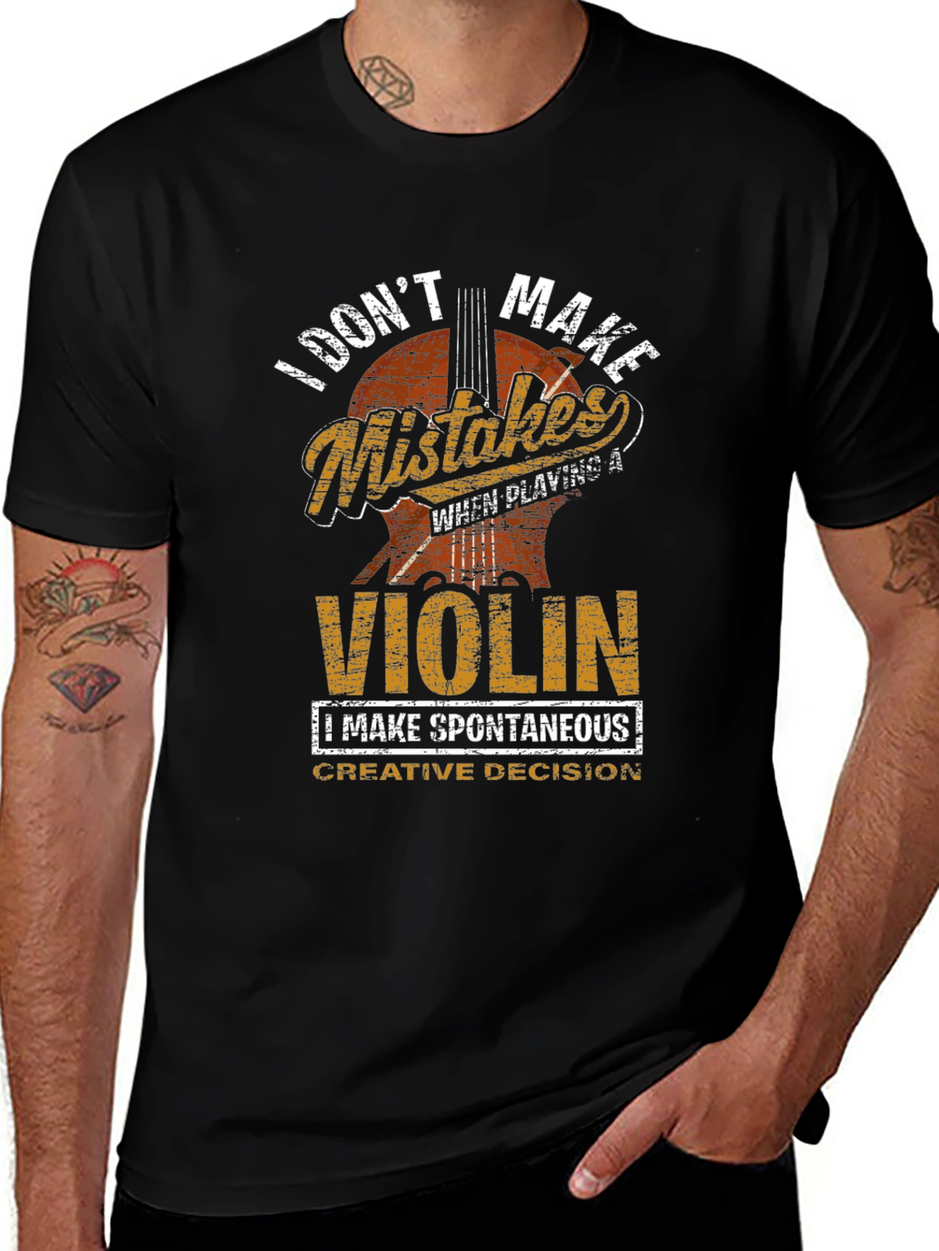 Variant 28 of Violin Player T-Shirt: I Don't Make Mistakes
