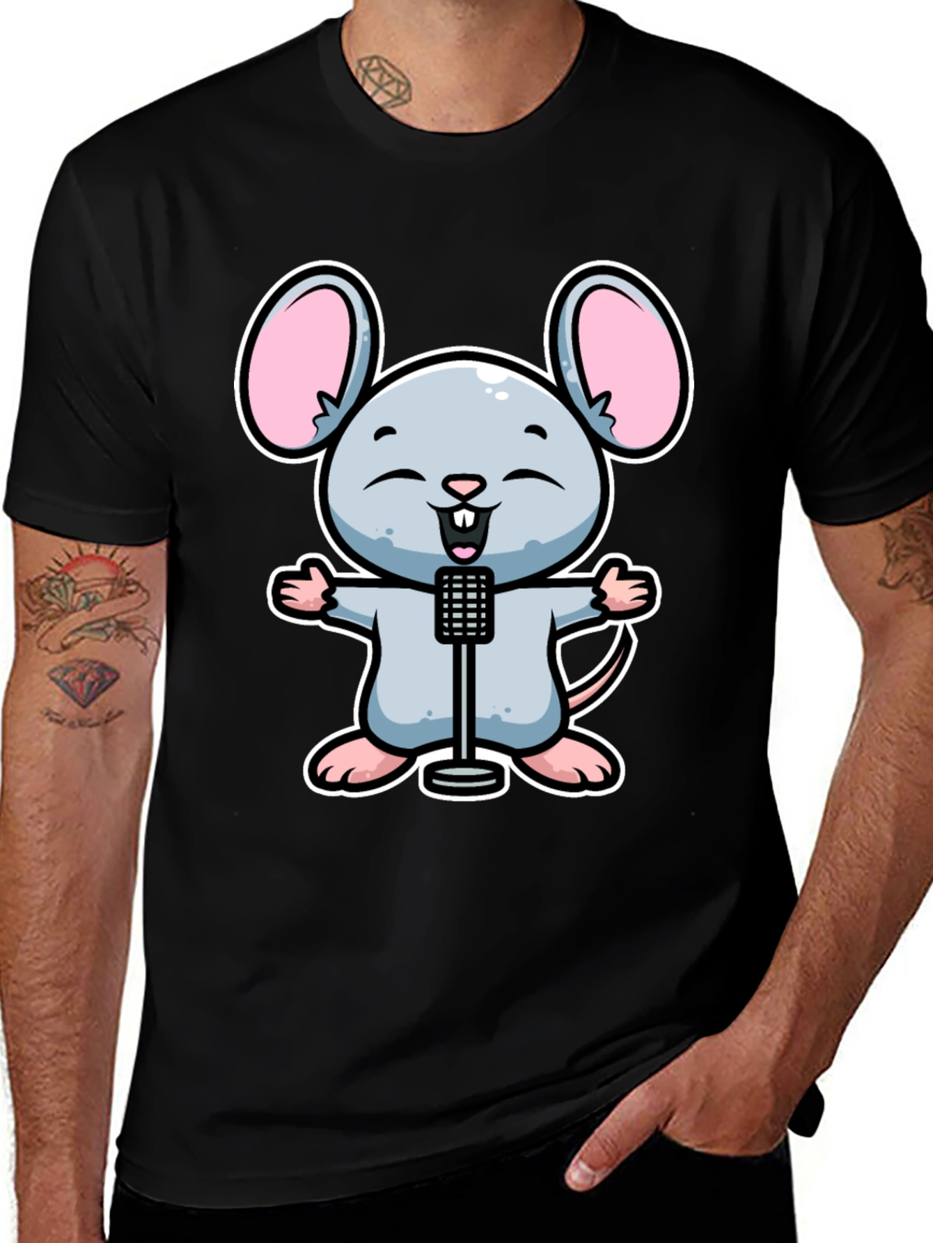 Variant 19 of Cartoon Mouse Singer T-Shirt