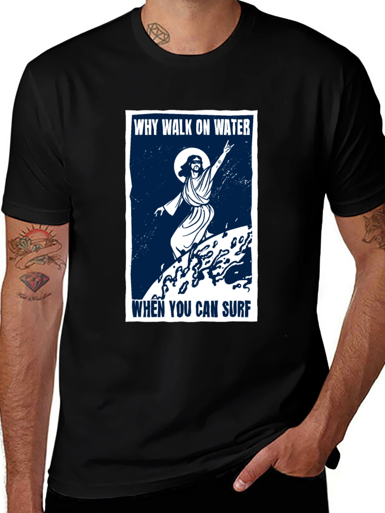 Variant 29 of Why Walk on Water Surfing T-Shirt - Unique Graphic Tee